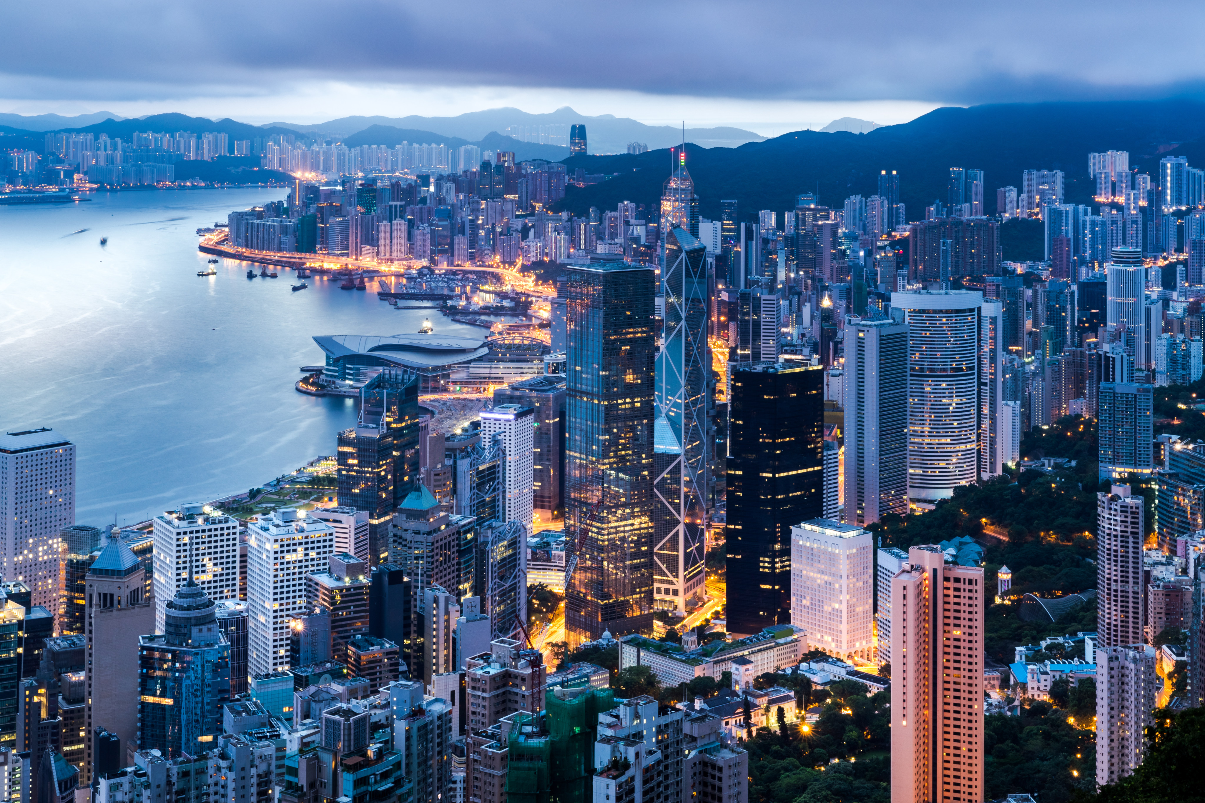 Hong Kong city view from The Peak at twilight. Photo: Shutterstock
