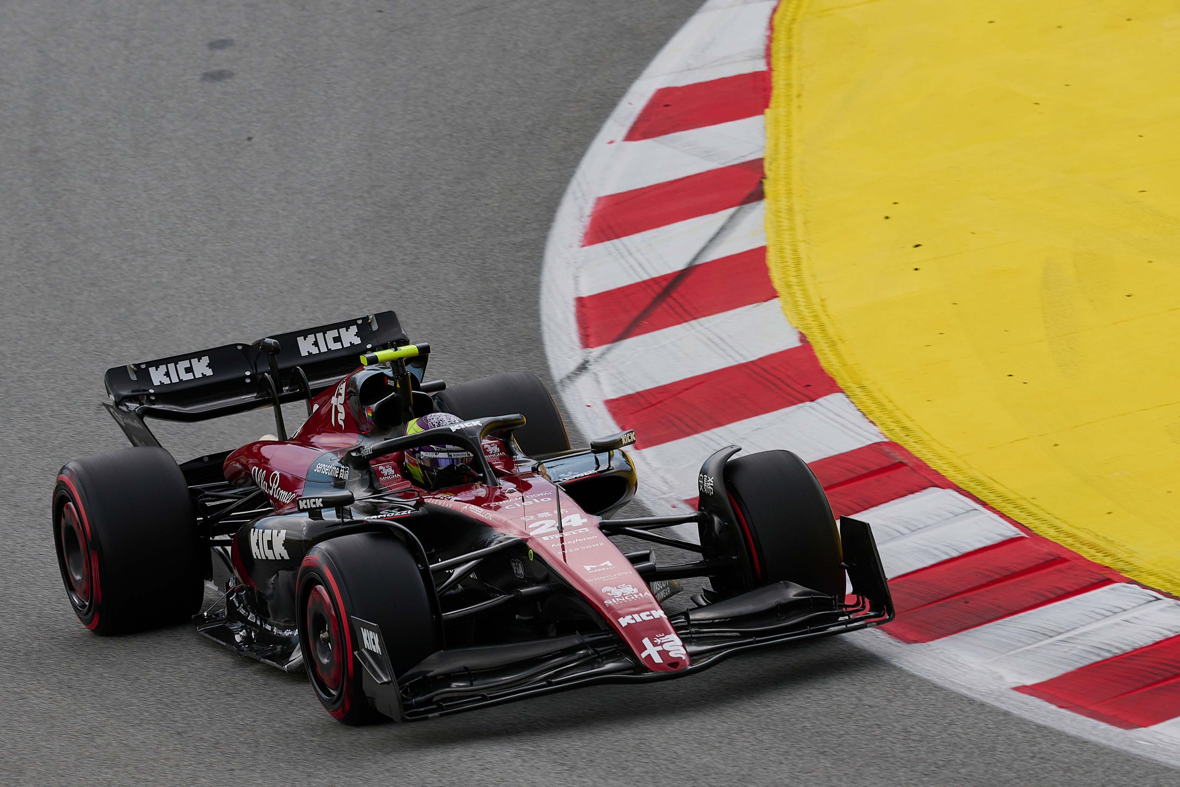 China’s Zhou Guanyu on his way to two points for Alfa Romeo at the Spanish Grand Prix on Sunday. Photo: Xinhua