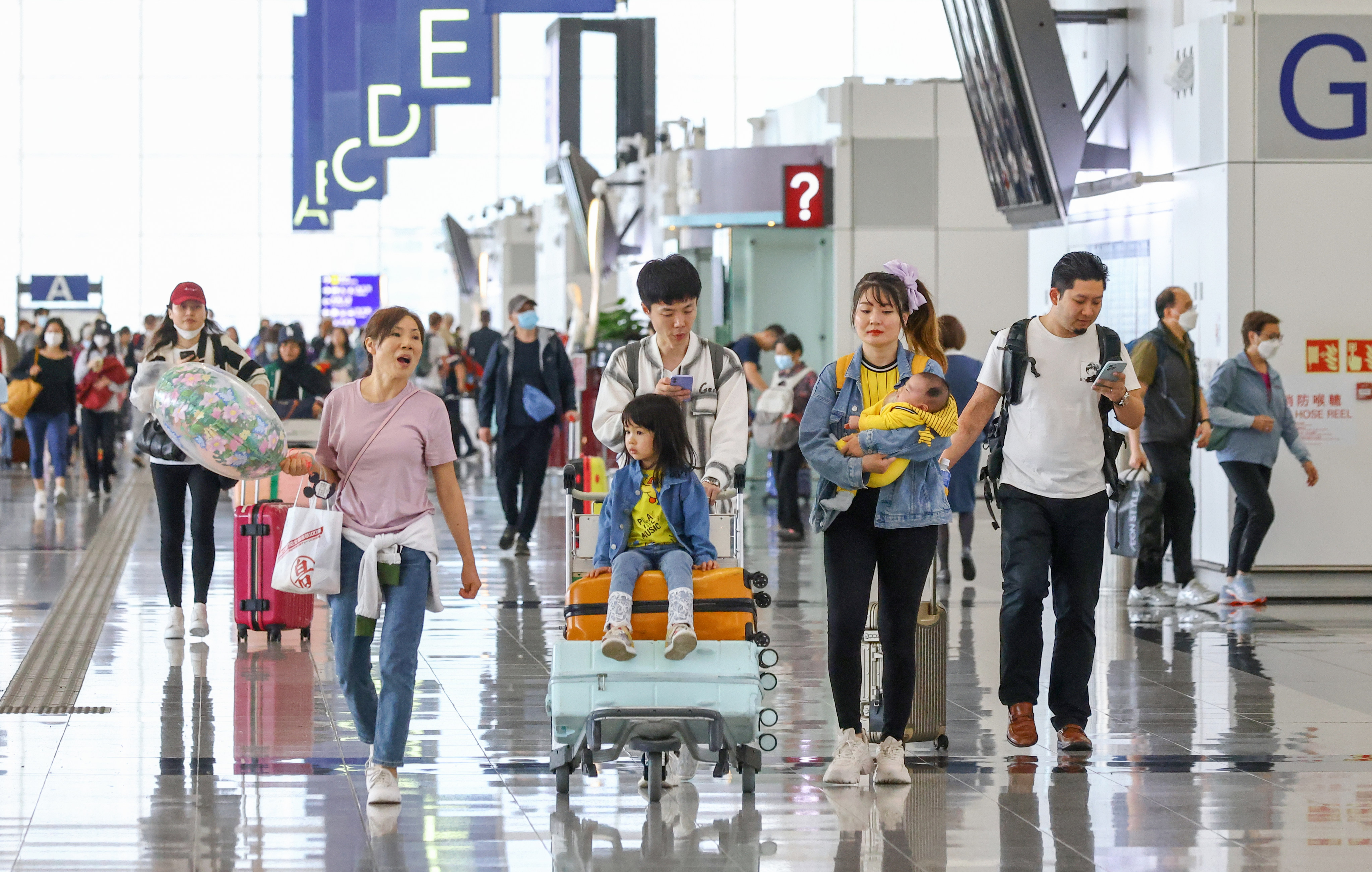 Hong Kong’s airport handled 3.1 million passengers in April, about 24 times more than the same month last year, but still only 48 per cent of pre-pandemic levels. Photo: Dickson Lee