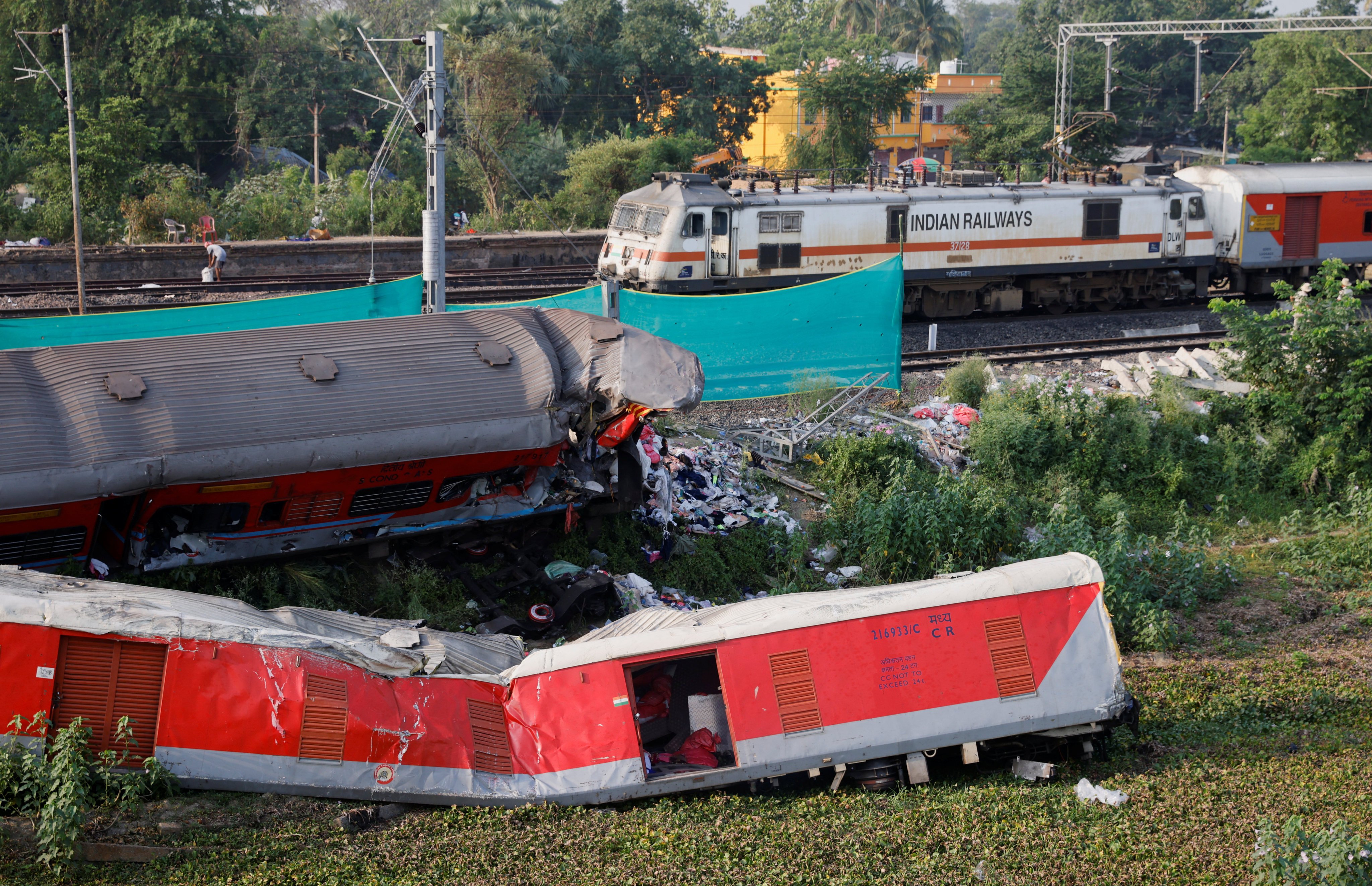 The site of the train collision in Odisha, India. Photo: Reuters