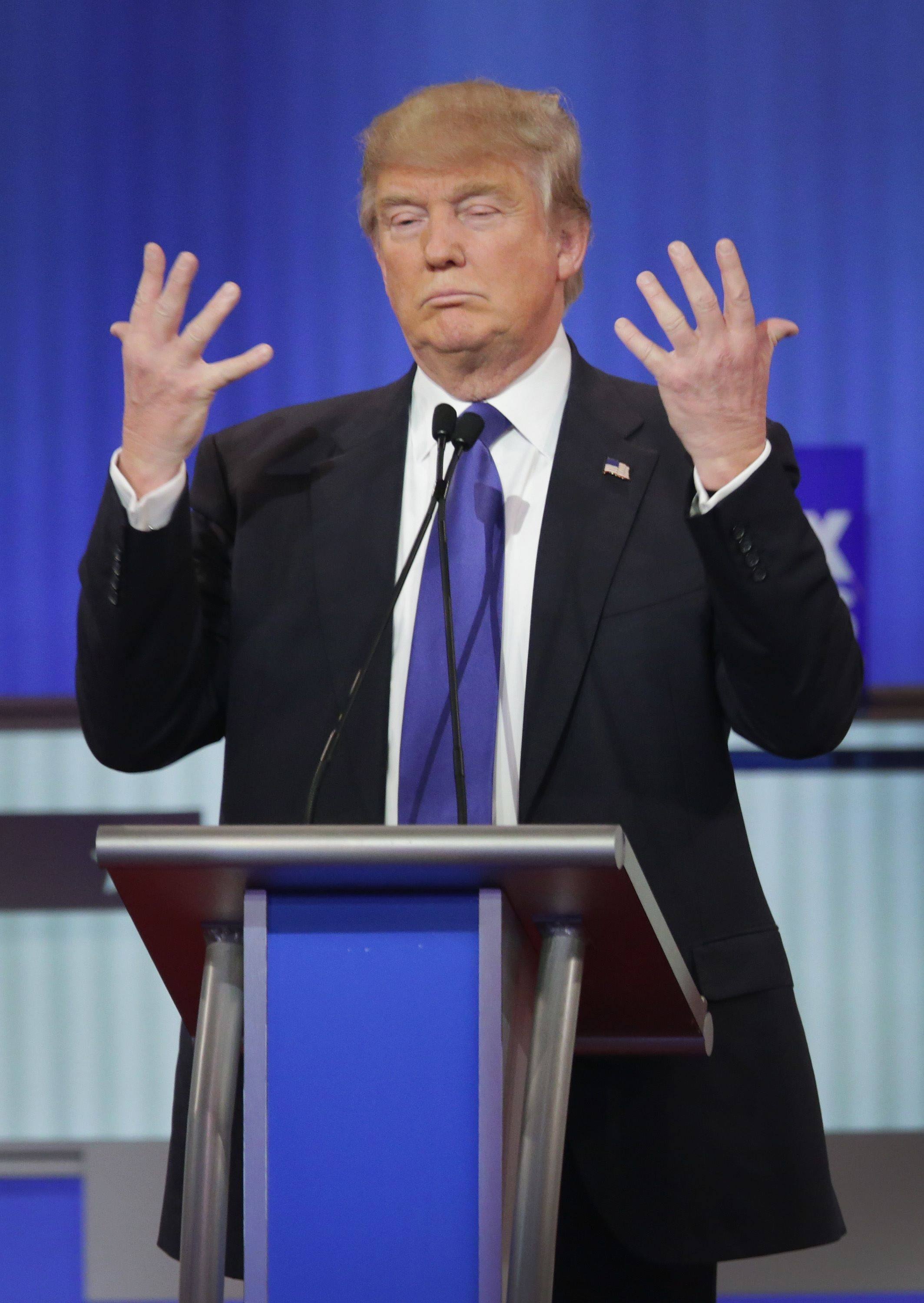 Donald Trump has assured his hands are not too small. File photo: AFP
