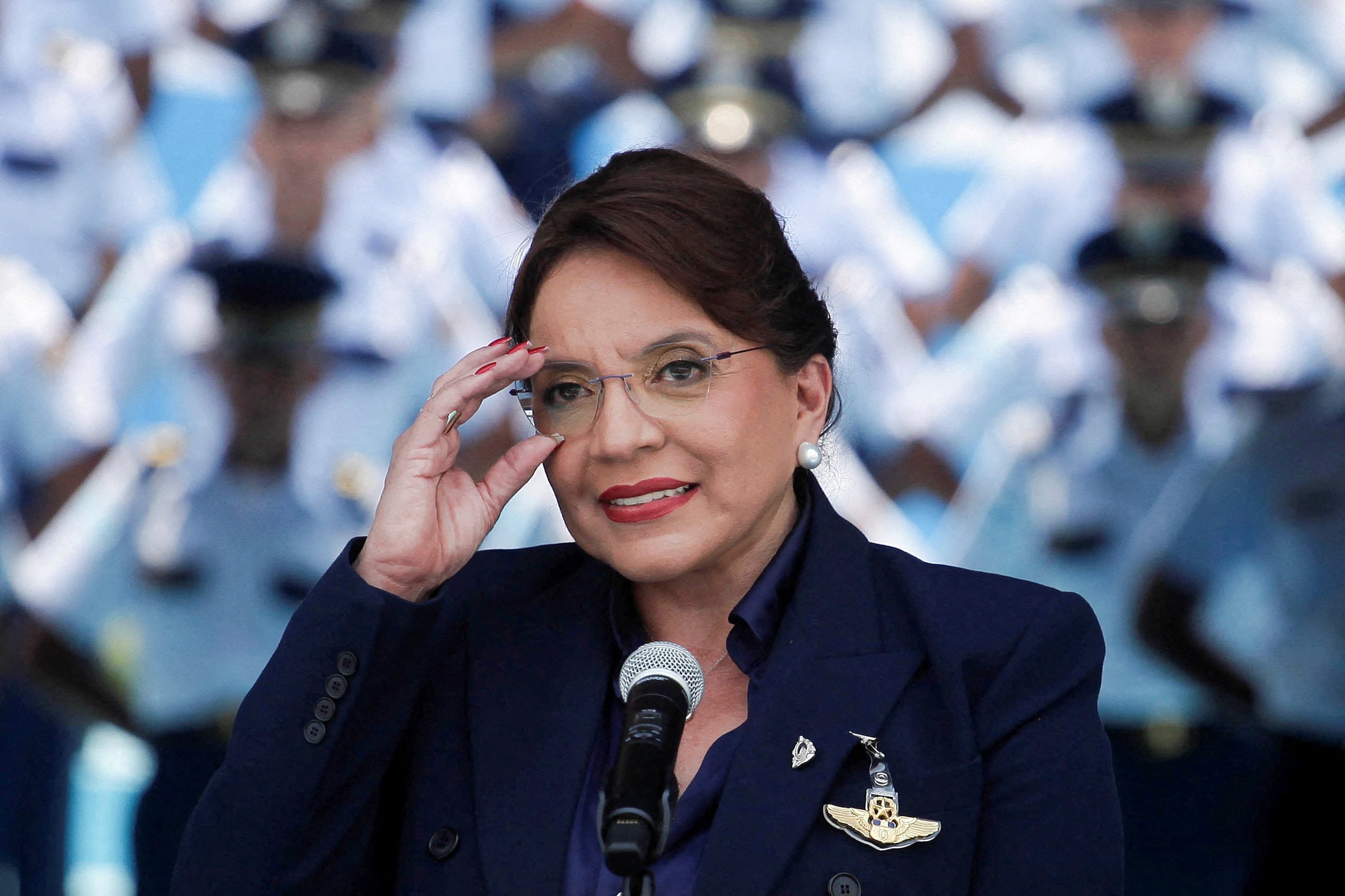 Honduras President Xiomara Castro delivers a speech in Tegucigalpa in April. Photo: Reuters