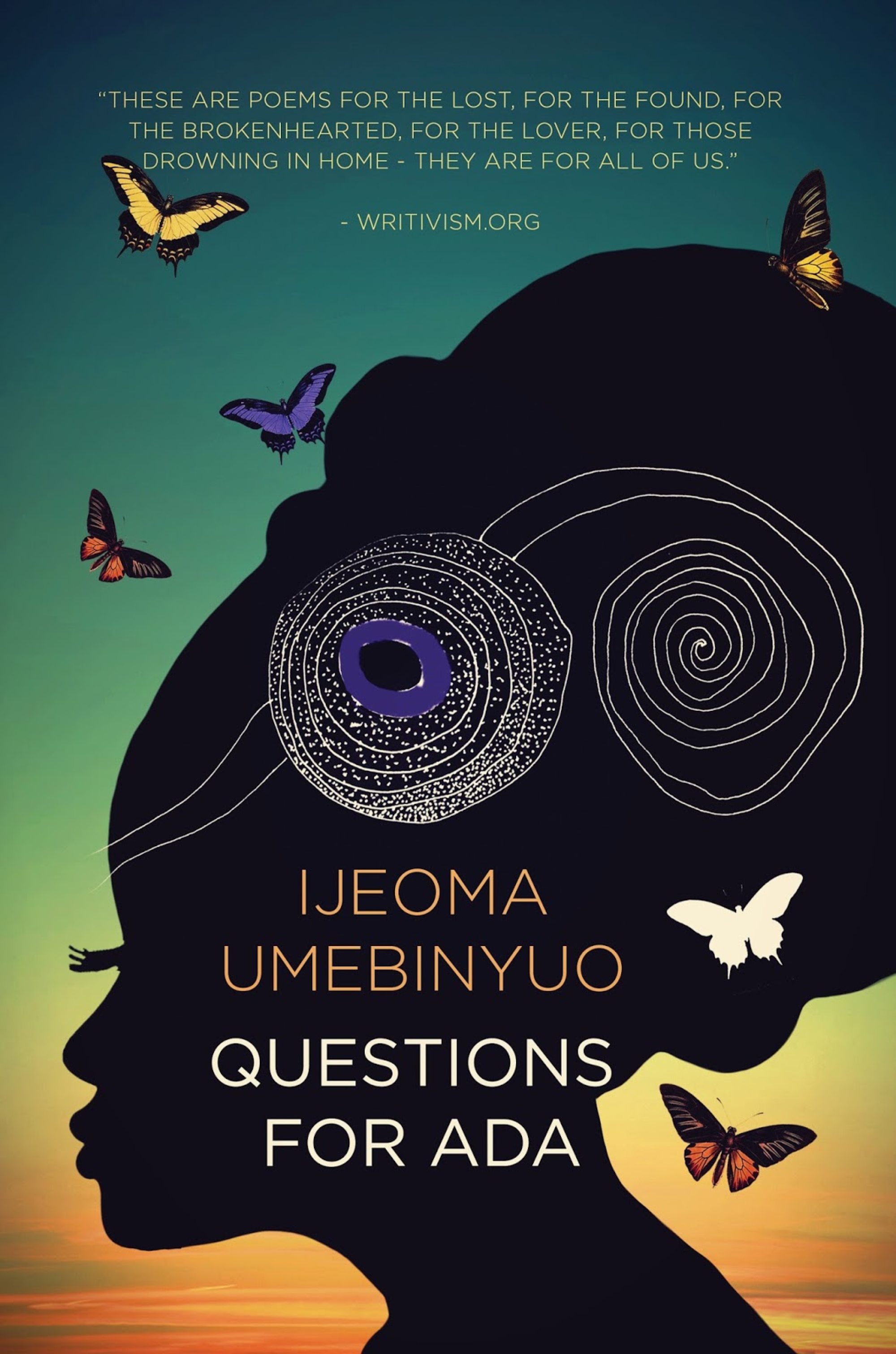 The cover of Ijeoma Umebinyuo’s book Questions for Ada (2015).