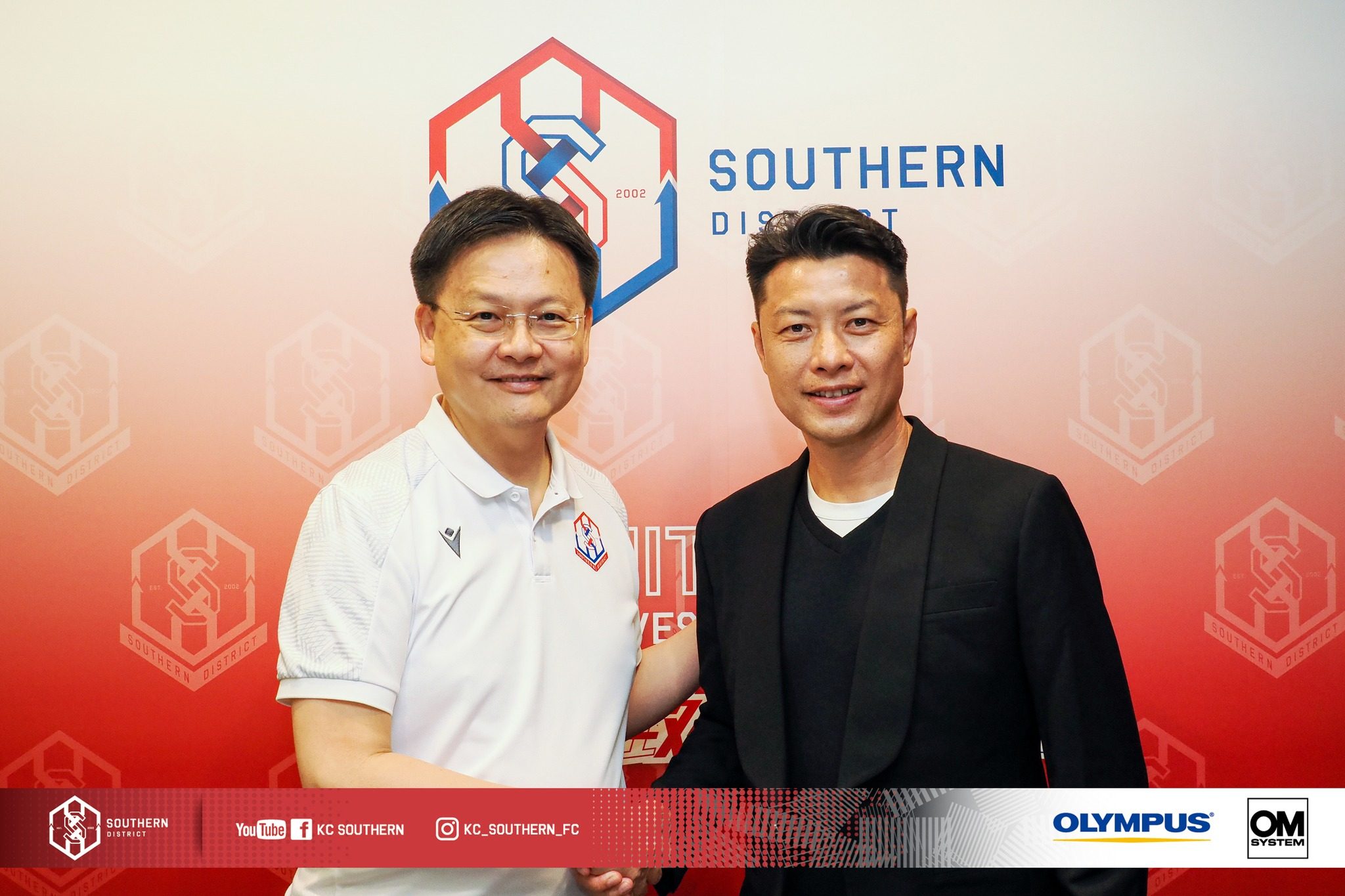 Southern chairman Chan Man-chun (left) and new head coach Yeung Ching-kowng. Photo: Handout