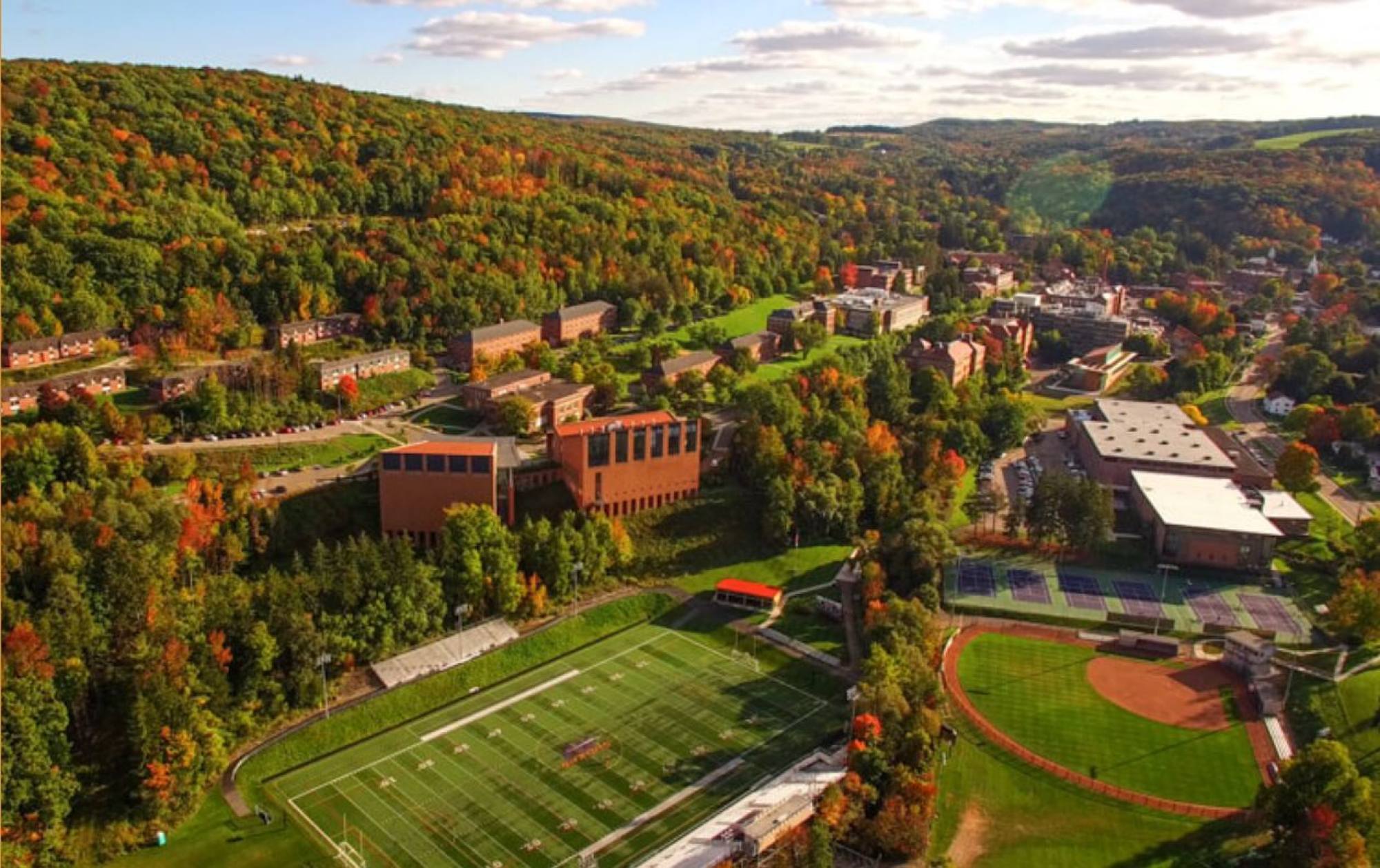 A screenshot from Alfred University’s website shows its campus in upstate New York. Photo: Alfred University