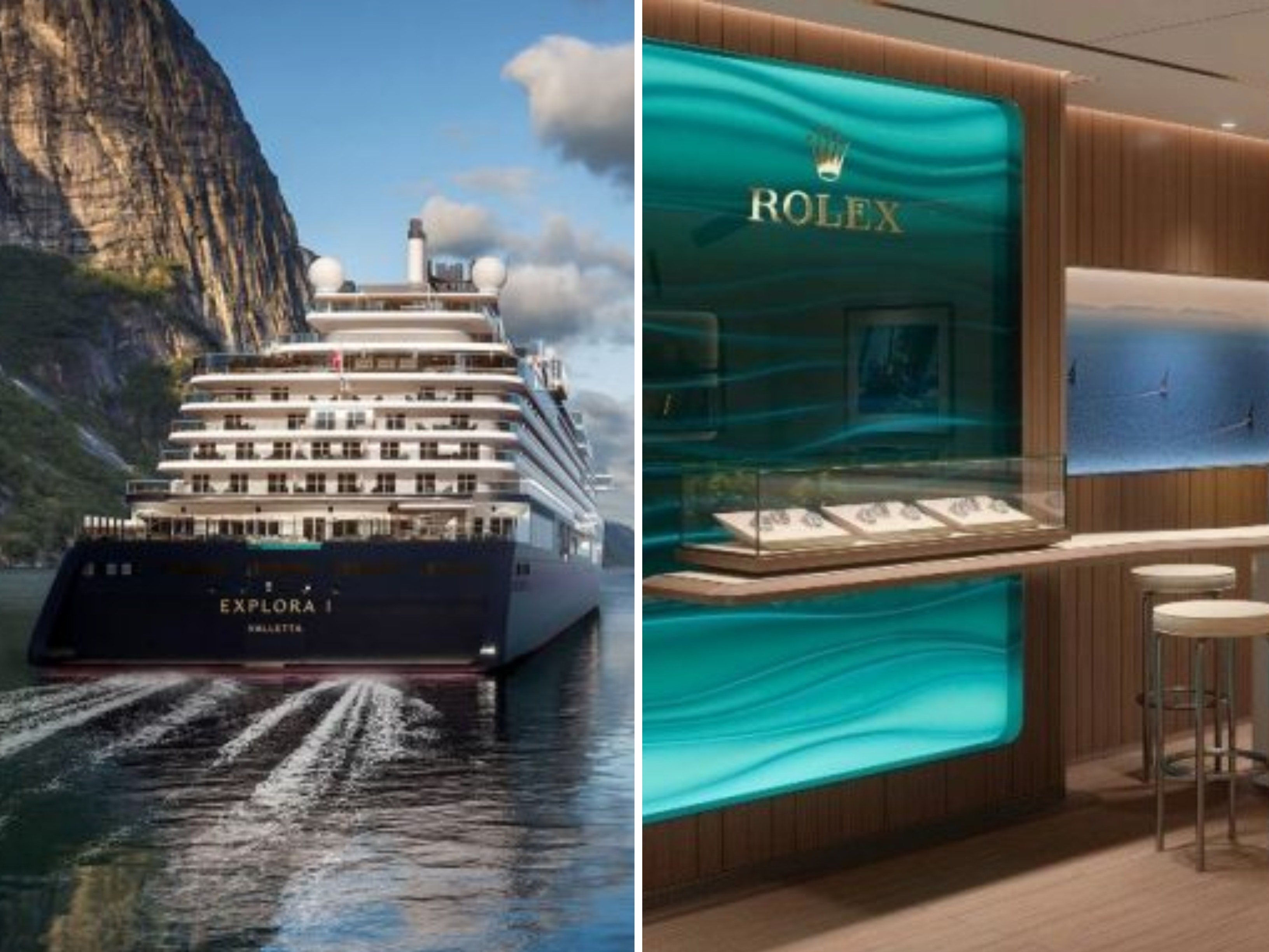 Explora I will play host to Rolex’s first boutique at sea. Photos: Handout