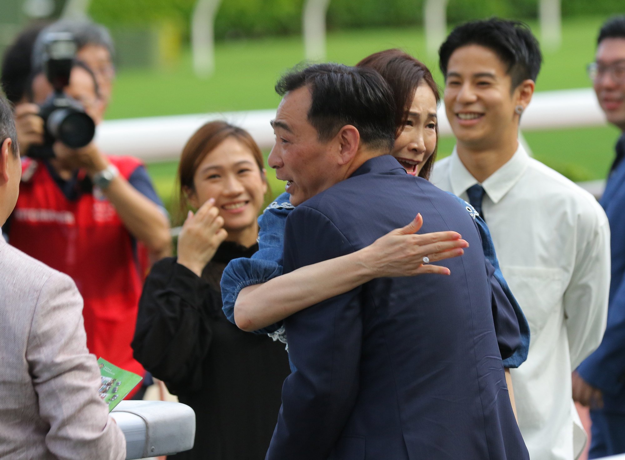 Michael Chang receives congratulations following Lady’s Choice’s victory.