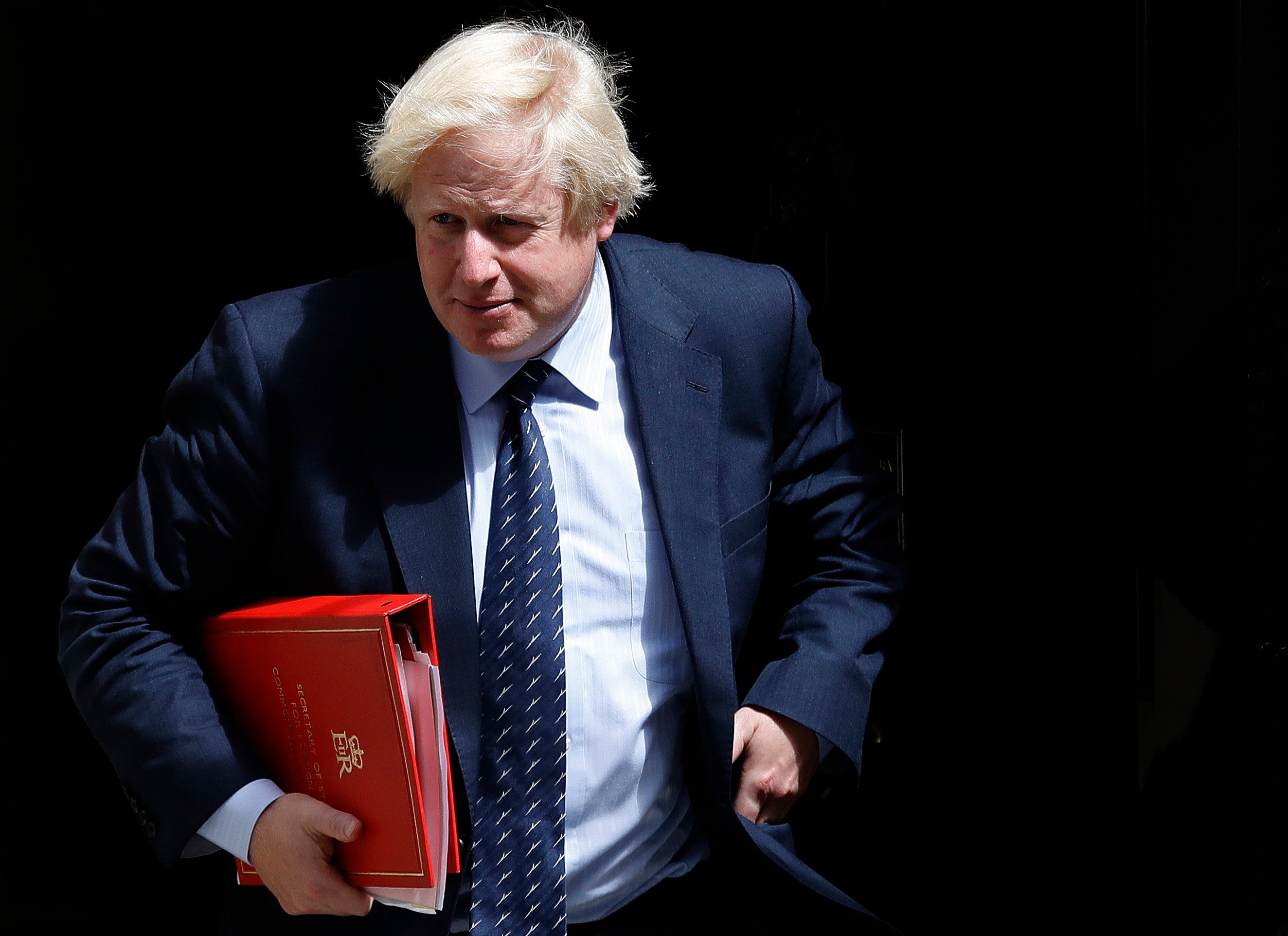Boris Johnson leaves a cabinet meeting at 10 Downing Street in June 2017. Photo: AP