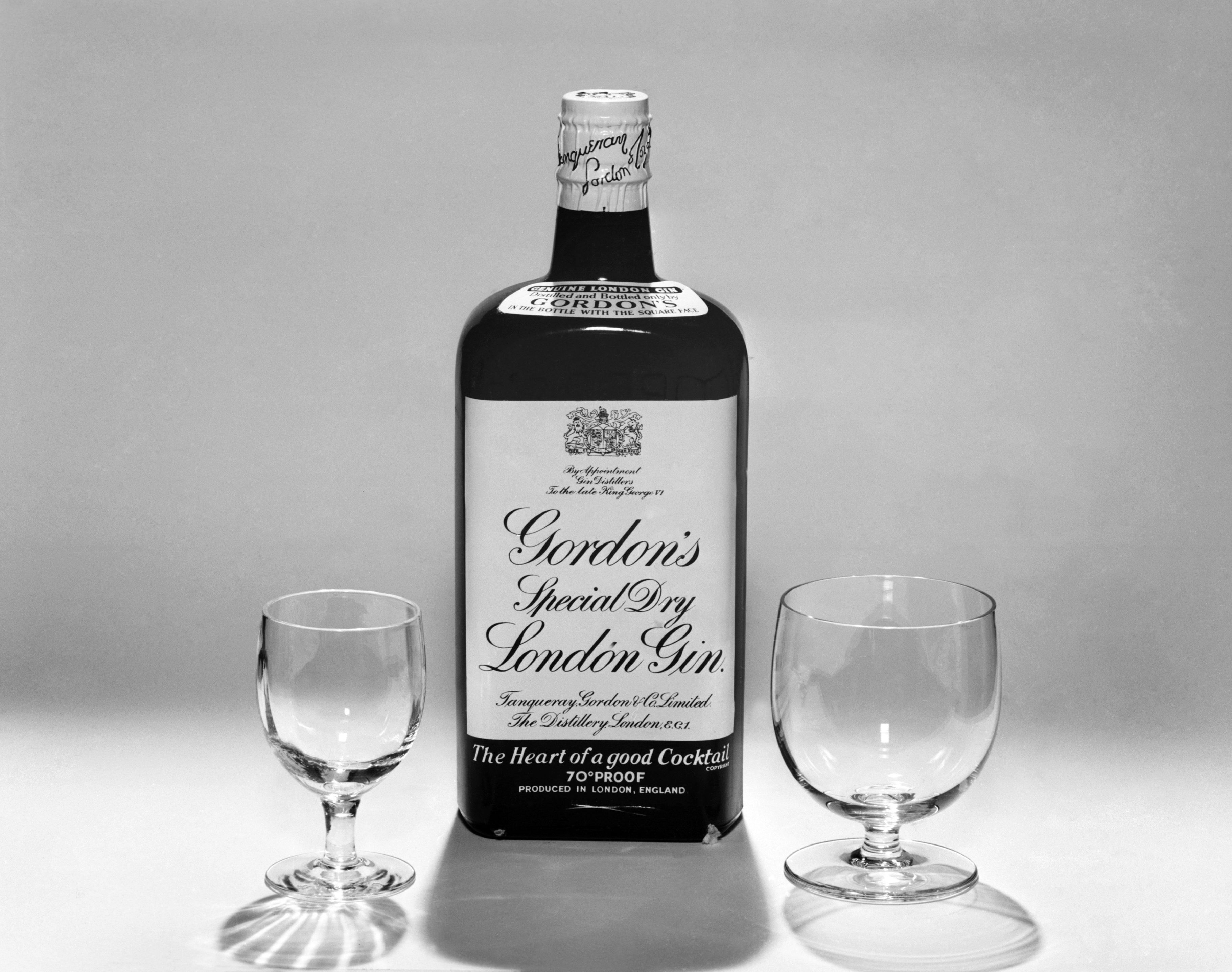 A 1959 bottle of Gordon’s London Gin. Photo: Getty Images