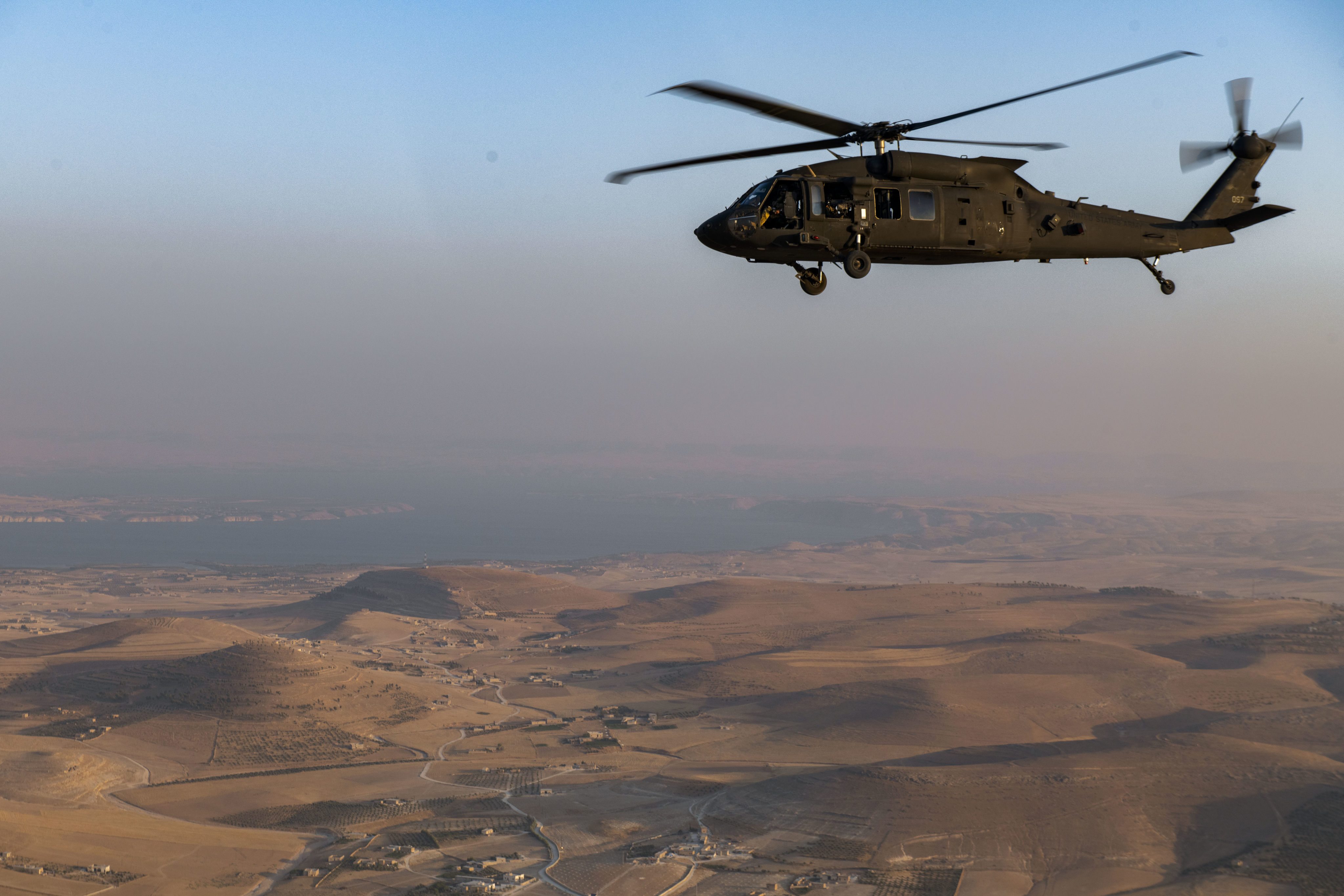 A US Army UH-60 Blackhawk flying over the Syrian countryside in 2019. File photo: US Army