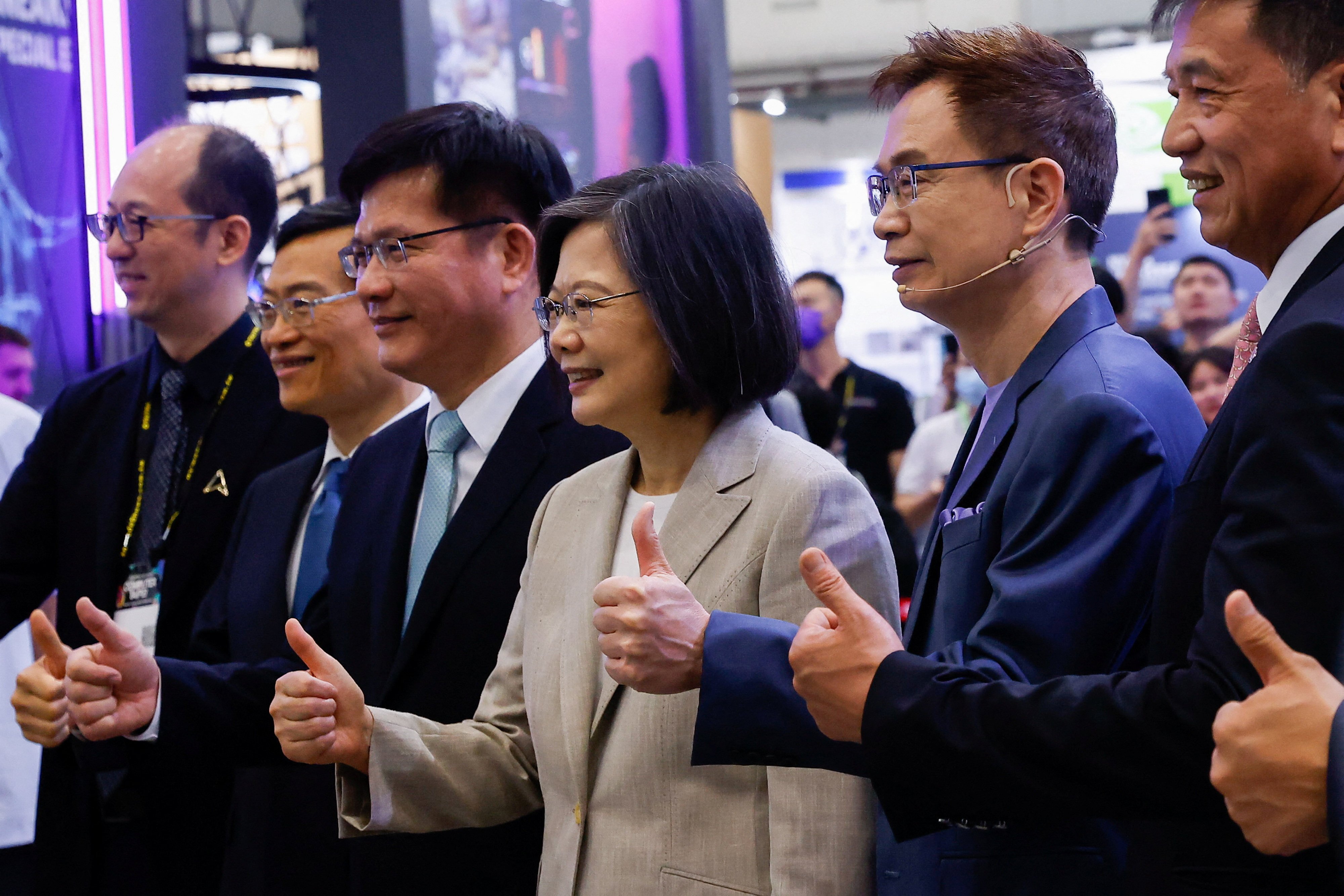 Taiwanese President Tsai Ing-wen appears in May at the Computex Taipei trade show, where she discussed the need to “build a more resilient economy and industry”. Photo: Reuters