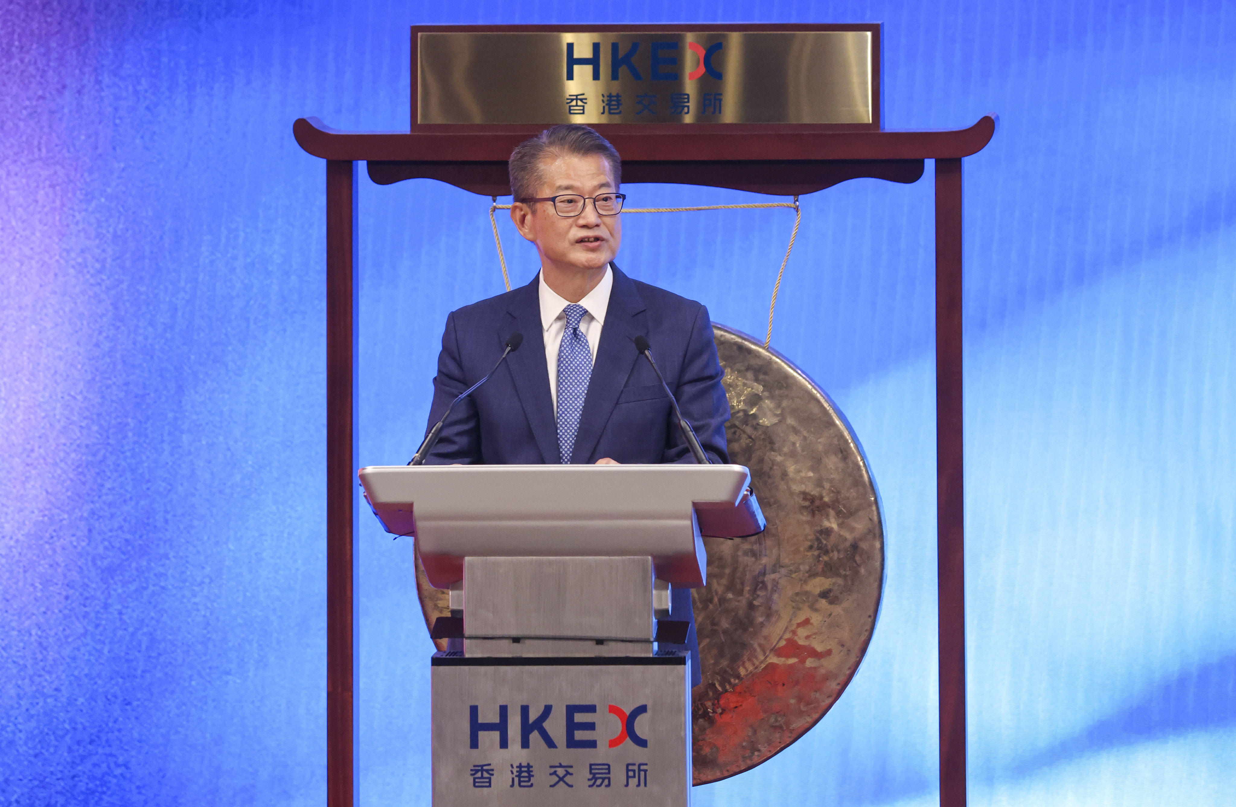 Chan unveiled his vision in a keynote speech at a ceremony on Wednesday that marked the 23rd anniversary of HKEX as a listed company. Photo: May Tse
