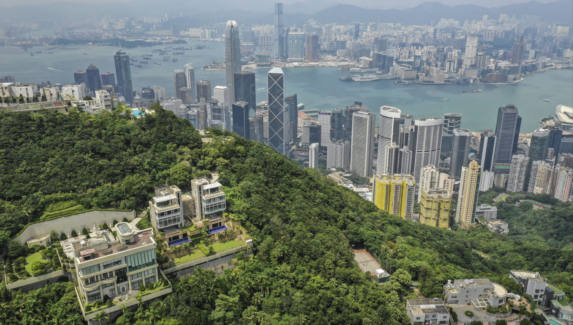 Aerial view of homes on The Peak, Hong Kong’s most desired residential address. Photo: Roy Issa