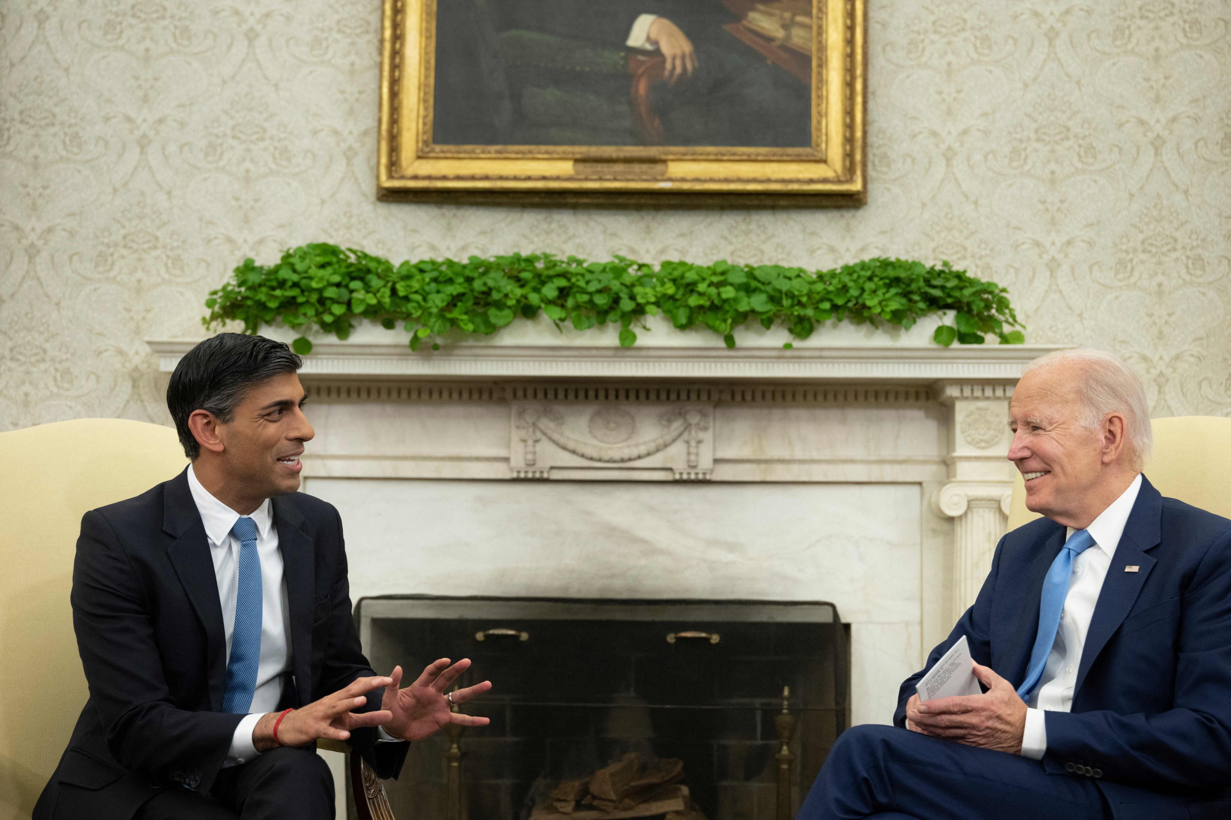 British Prime Minister Rishi Sunak with US President Joe Biden in the Oval Office of the White House in Washington on June 8. One of the aims of the “Atlantic Declaration” is to kick-start negotiations between the two countries on rare and critical mineral supply chains. Photo: AFP