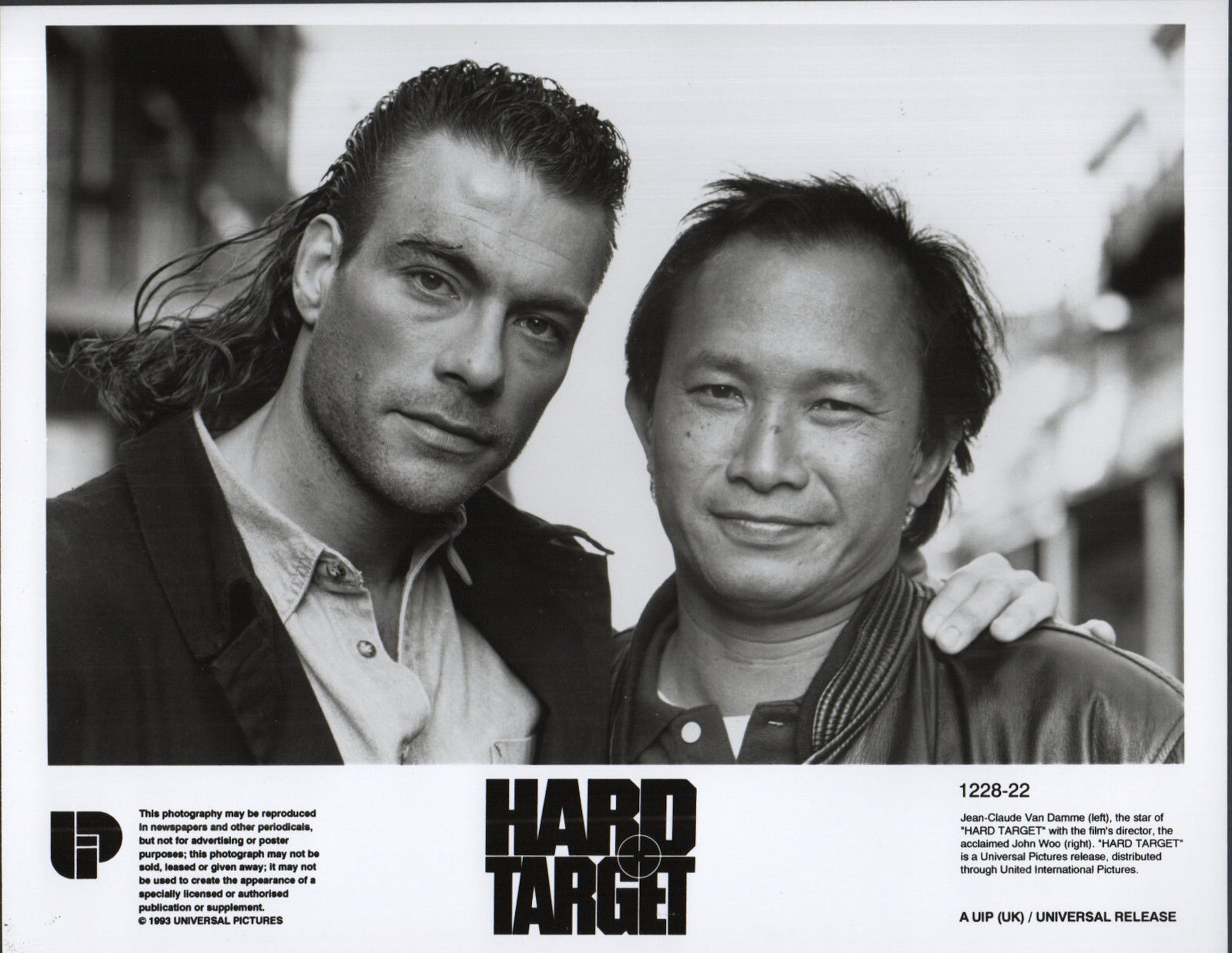 Jean-Claude van Damme and John Woo on the set of “Hard Target”. Photo: Universal Pictures