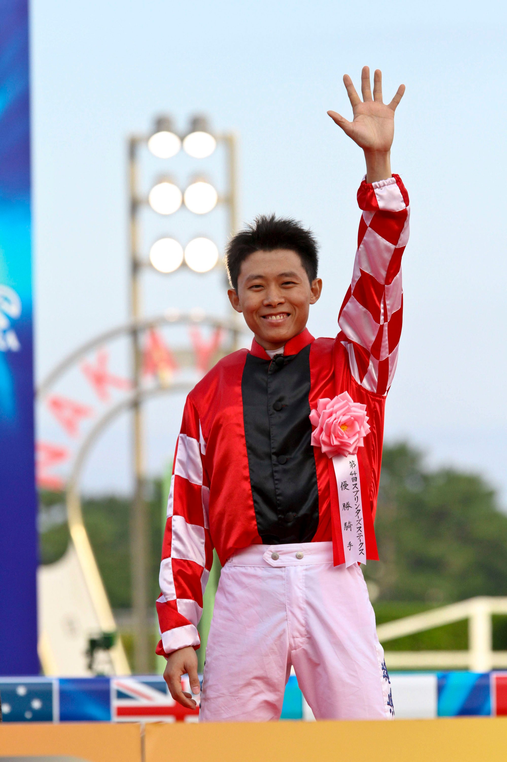 Alex Lai after winning the Sprinters Stakes aboard Ultra Fantasy.