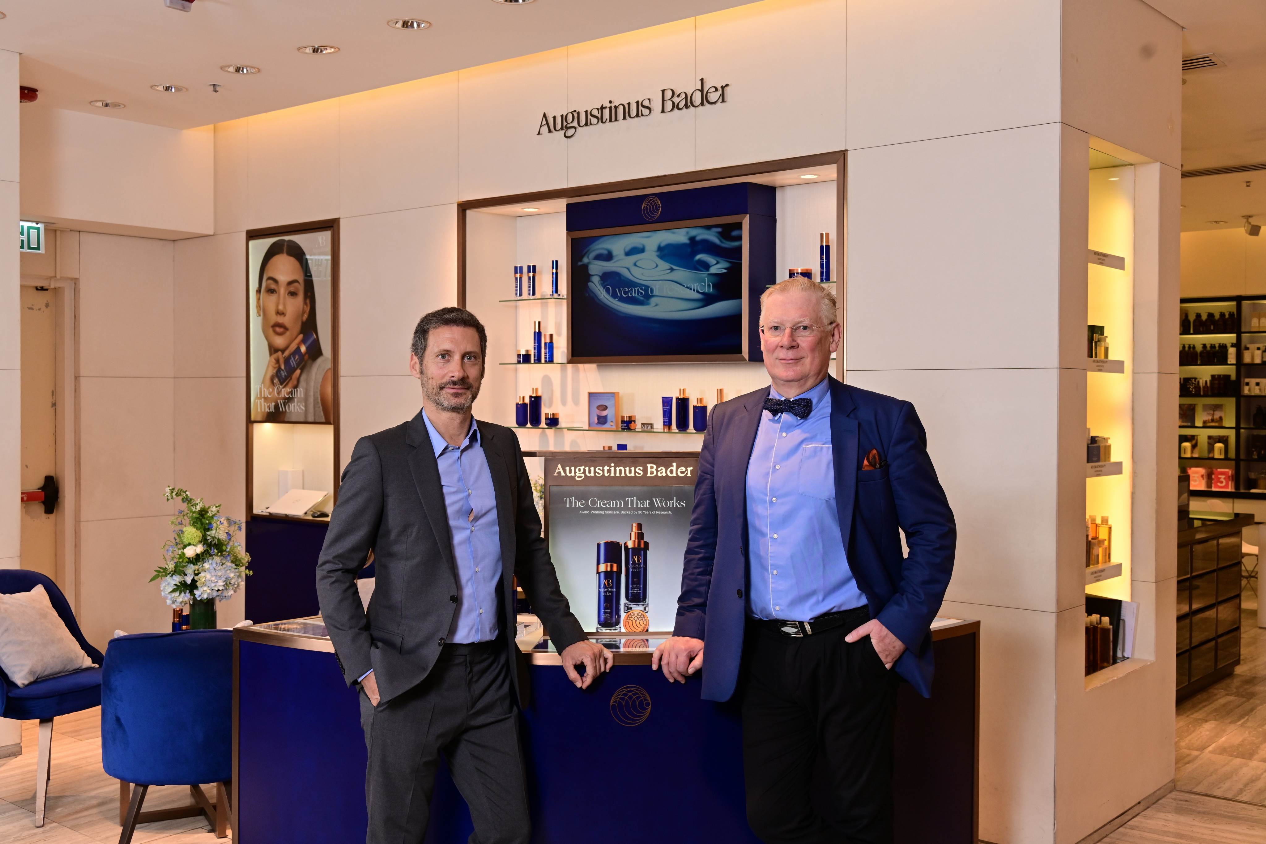 Professor Augustinus Bader (right) and the skincare brand’s CEO Charles Rosier discuss how they have made a retinol serum “without the drawbacks”.