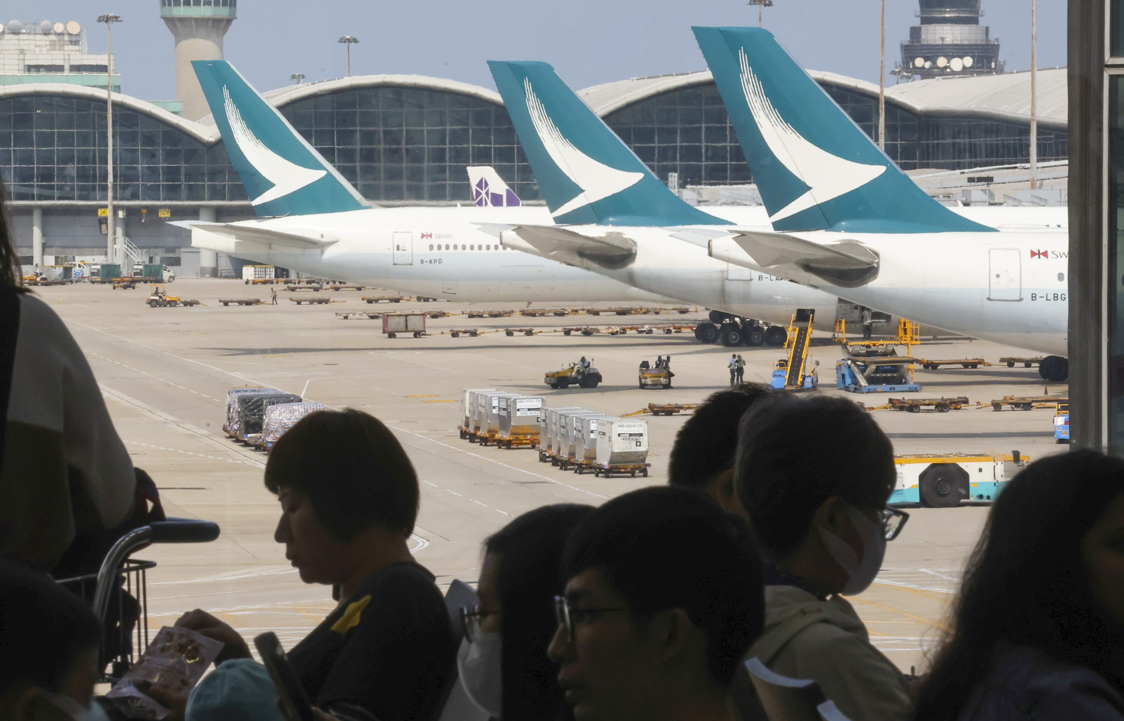 A view of Cathay Pacific aircraft at Hong Kong International Airport on May 21. Photo: Jonathan Wong