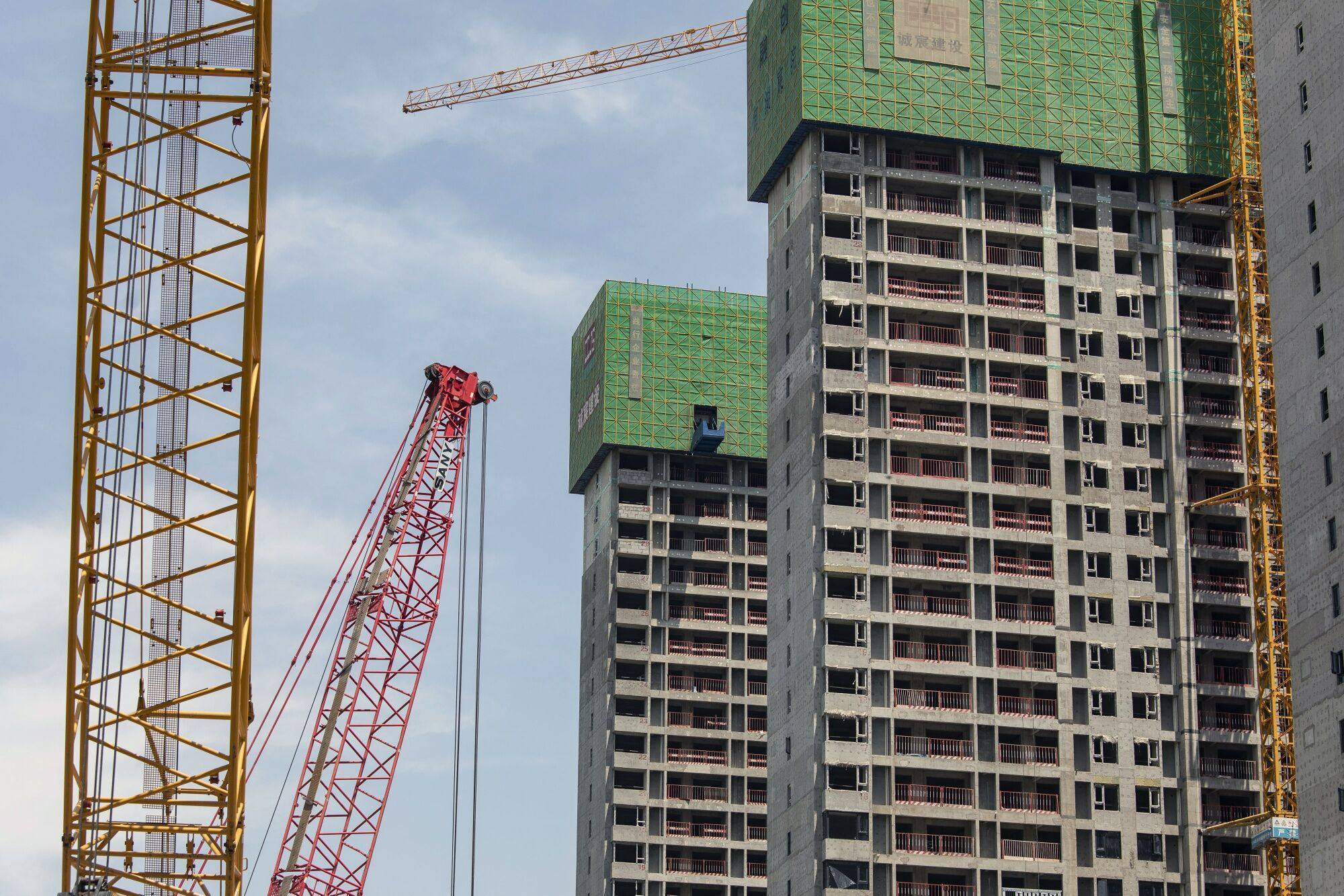 Residential buildings under construction in Zhengzhou, Henan province, China, on June 7, 2023. Photo: Bloomberg