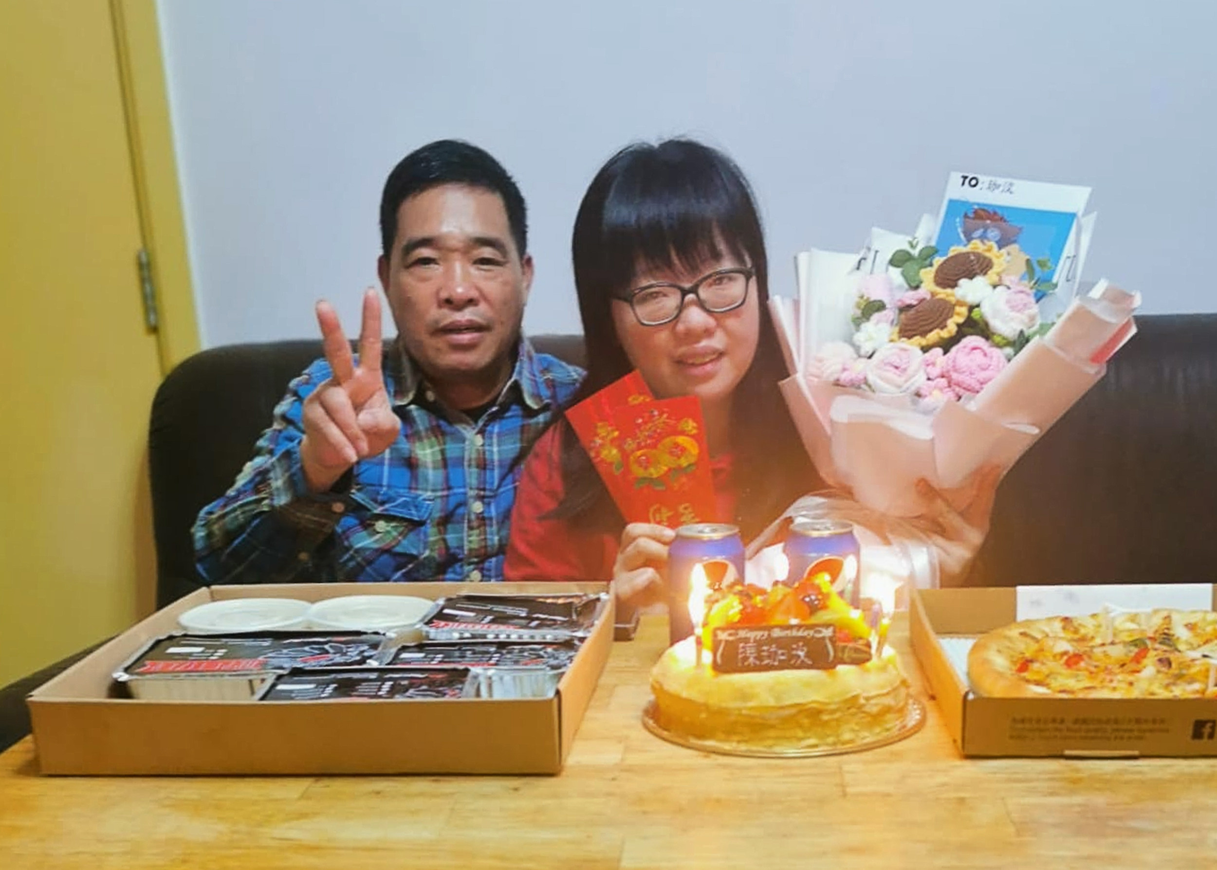 Yuki Chan celebrates her birthday with her father, Steven Chan. Photo: Handout