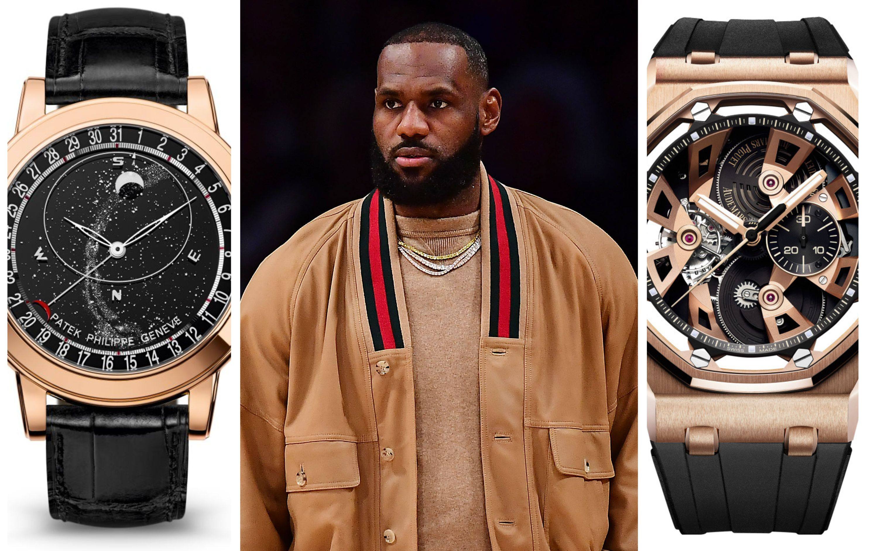 Los Angeles Lakers forward LeBron James boasts an impressive watch collection, from Audemars Piguet to Patek Philippe. Photos: Audemars Piguet, USA Today Sports, Patek Philippe