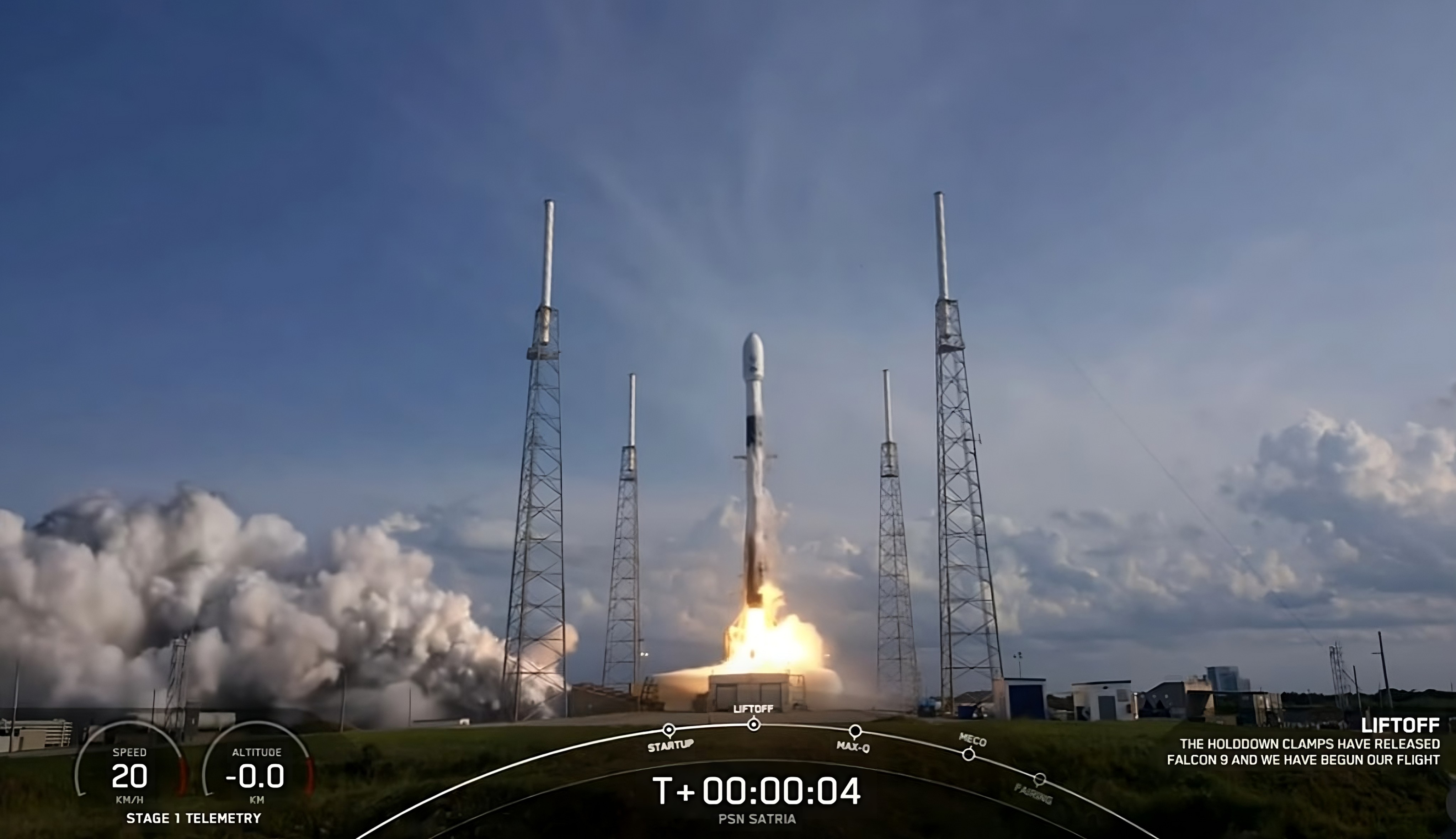 A SpaceX Falcon 9 rocket carrying Indonesia’s Satria-1 satellite blasts off from Cape Canaveral in Florida in this screengrab from a video shared on social media by Indonesian President Joko Widodo. Photo: Instagram/@jokowi