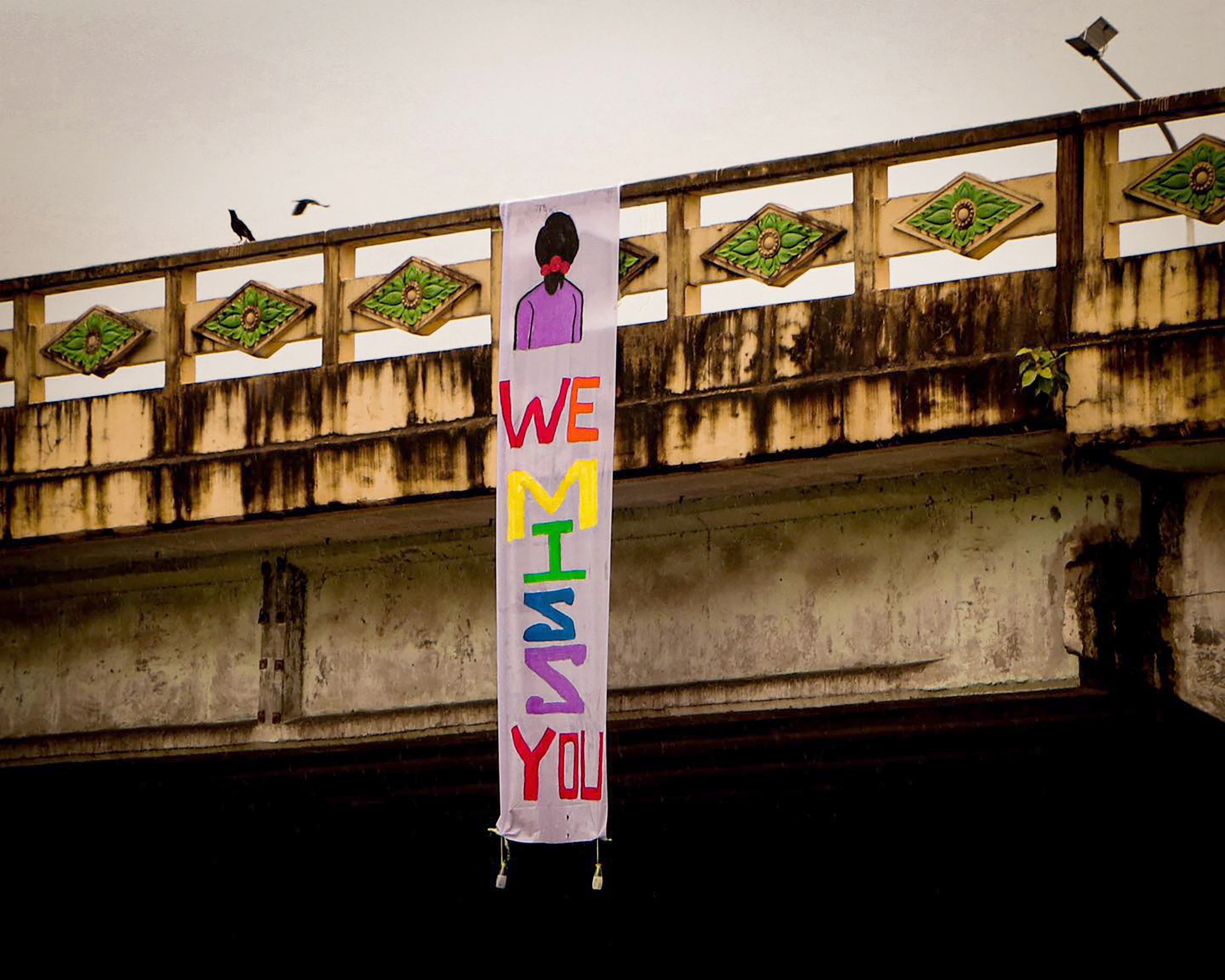 A banner hanging from a bridge in Myanmar on the 78th birthday of Aung San Suu Kyi, the country’s former leader who has been under arrest since the military ousted her government in February 2021. Photo: EPA-EFE