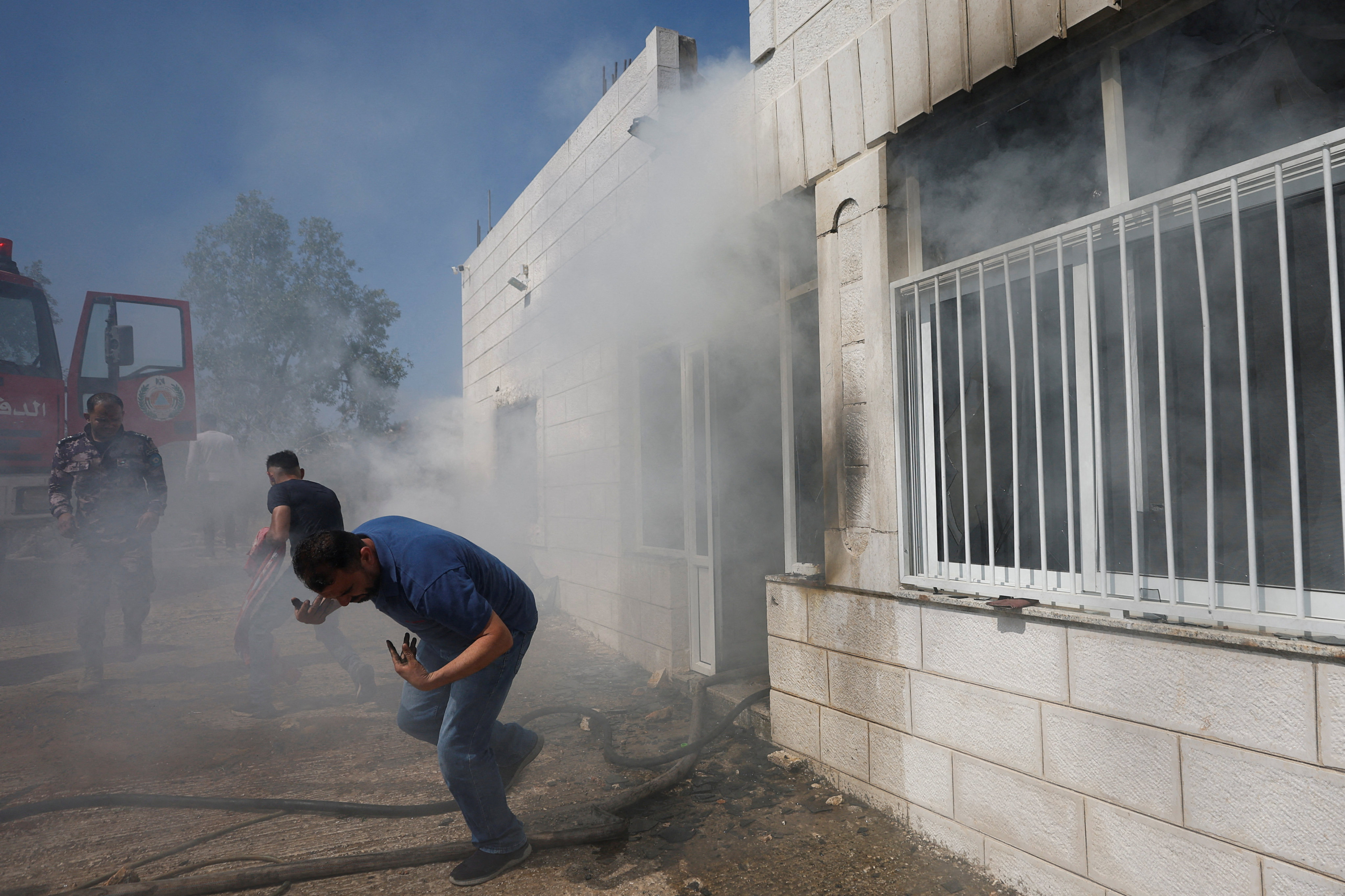 The scene of an attack by Israeli settlers, near Ramallah, in the Israeli-occupied West Bank on Wednesday. Photo: Reuters