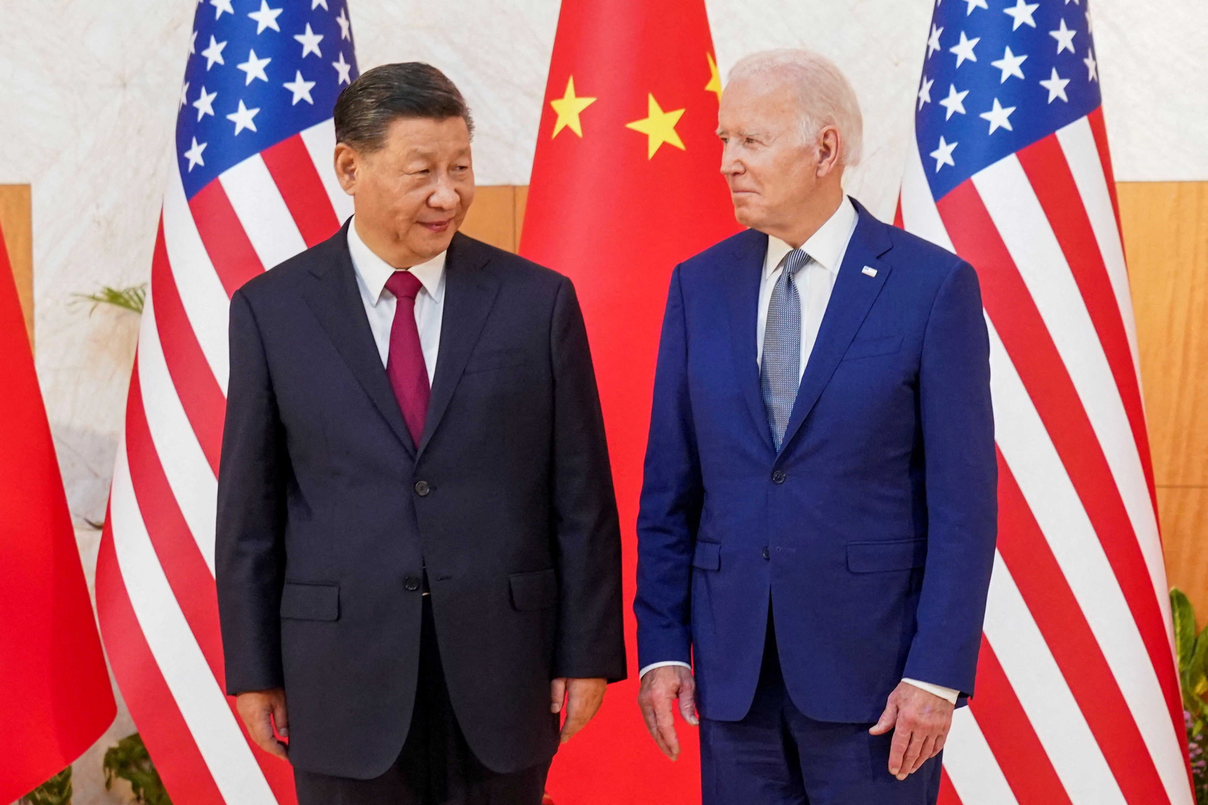 US President Joe Biden with Chinese leader Xi Jinping at the 2022 G20 summit in Bali. Photo: Reuters