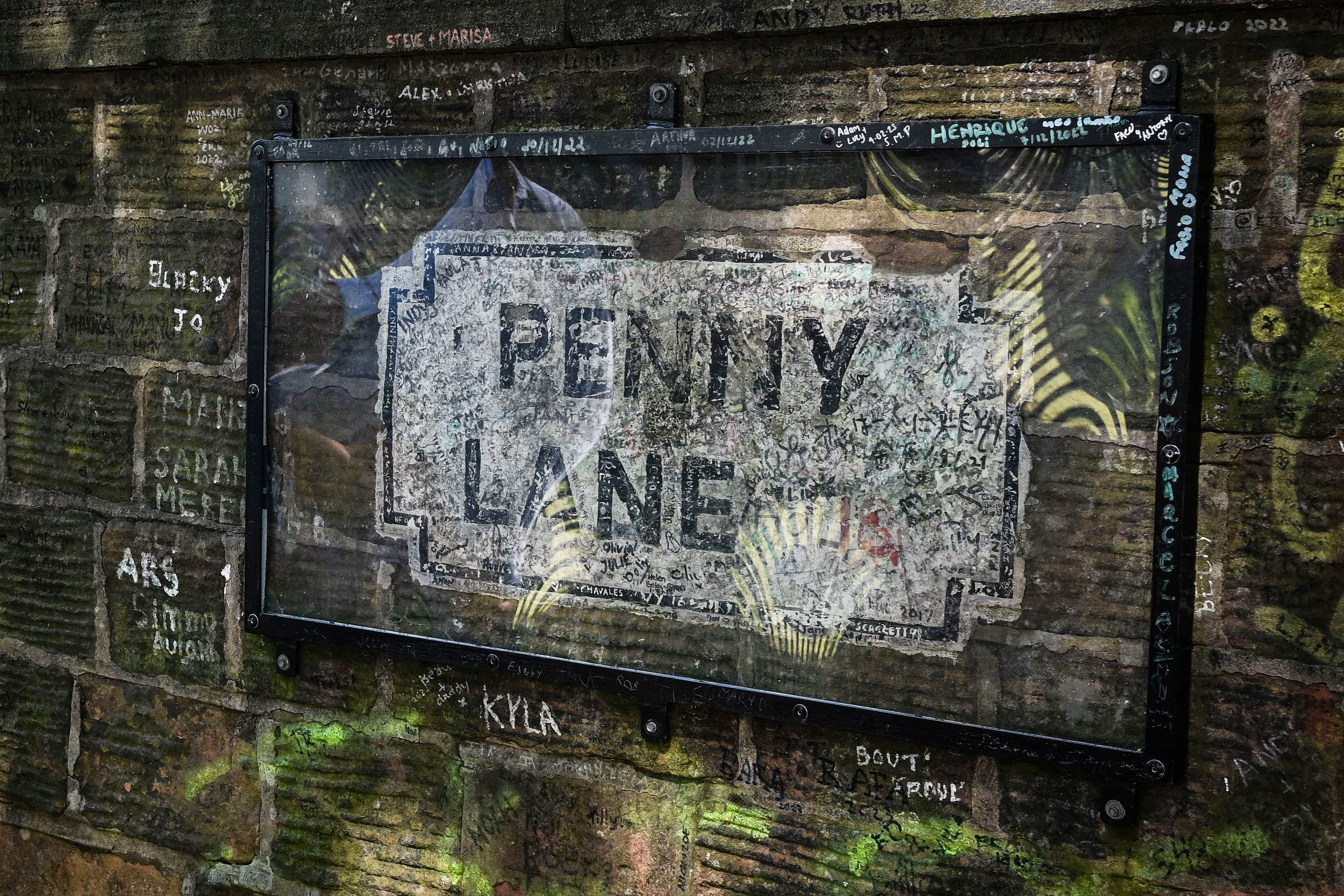 Penny Lane in Liverpool was the subject of a famous Beatles song of the same name, and is a stop on tours of places associated with the band and their songs. Photo: AFP