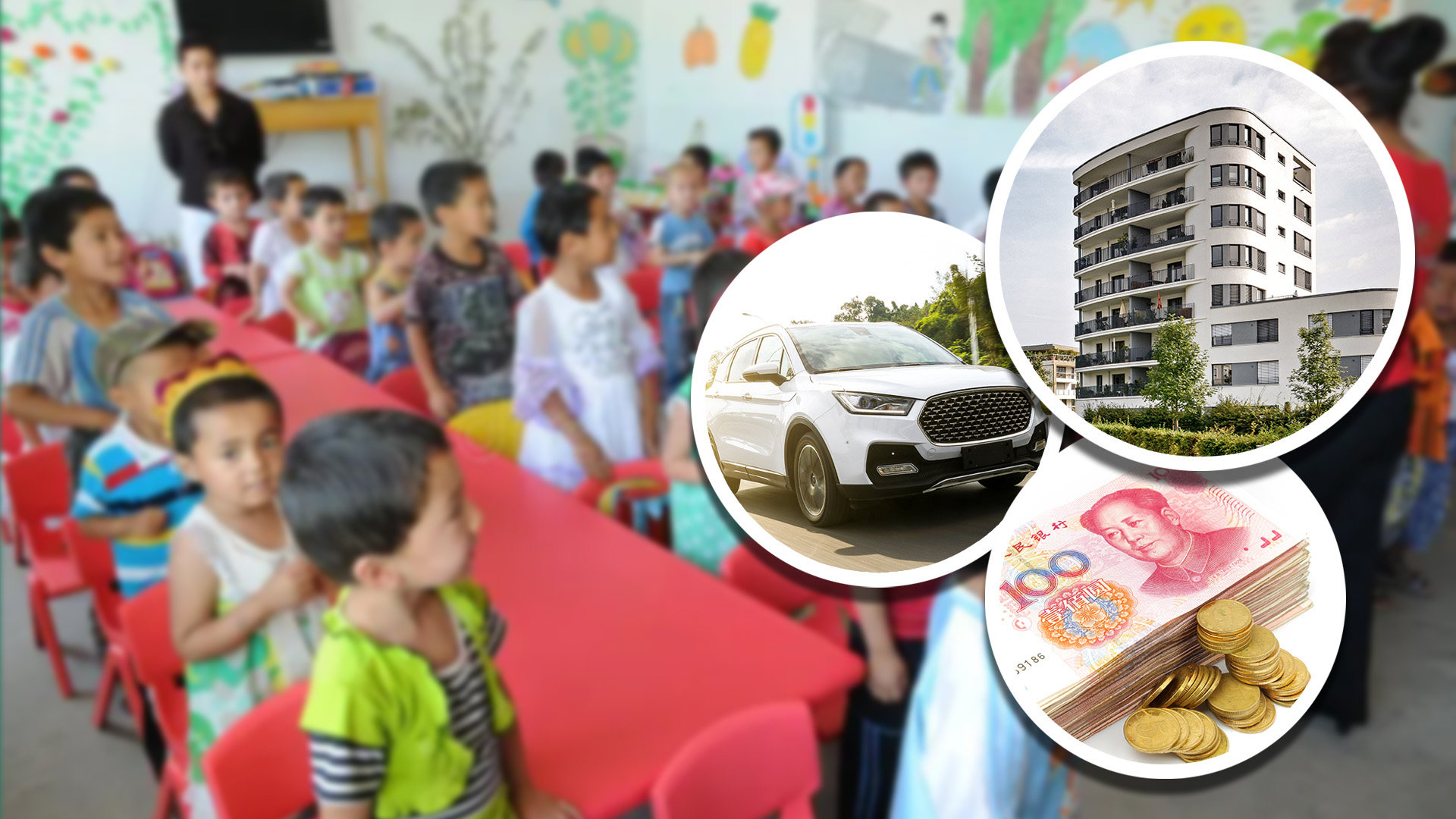 A wave of online anger against the promotion of materialistic values has been provoked by a viral video showing kindergarten children in China asking each other about flats, cars and money. Photo: SCMP composite/Weibo