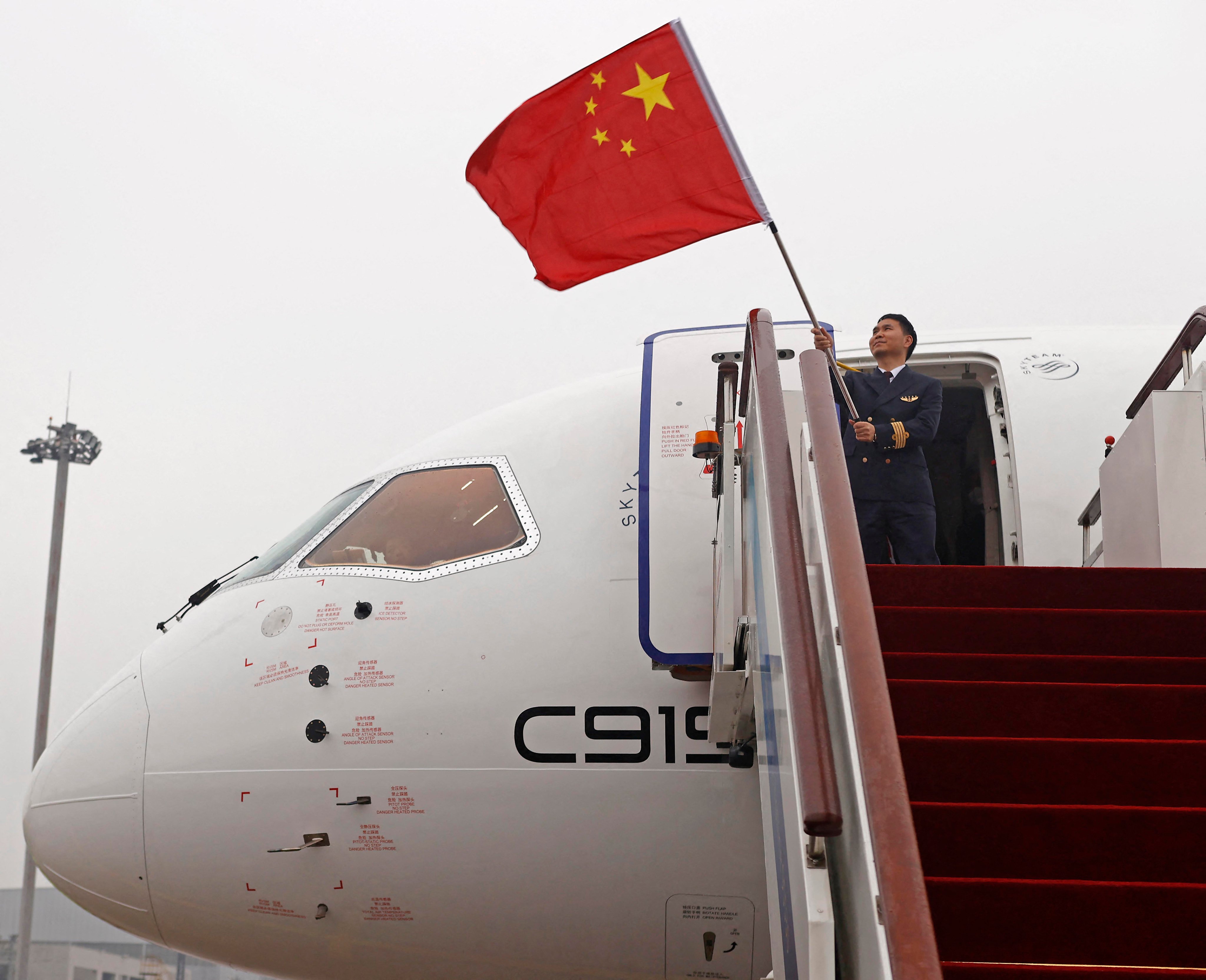 China’s C919 narrow-body passenger jet relies on imported parts and technology, especially from the US. Photo: AFP