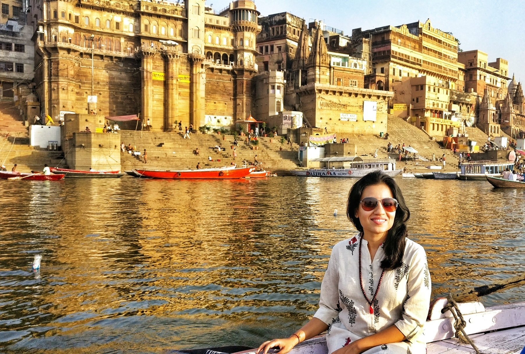 Neeti Mehra, a slow living coach, on a “praycation” in Varanasi, one of India’s holy cities. A growing number of Indians appear to be taking more spiritual holidays – where they visit places of worship but add in elements of a luxury trip as well. Photo: Neeti Mehra