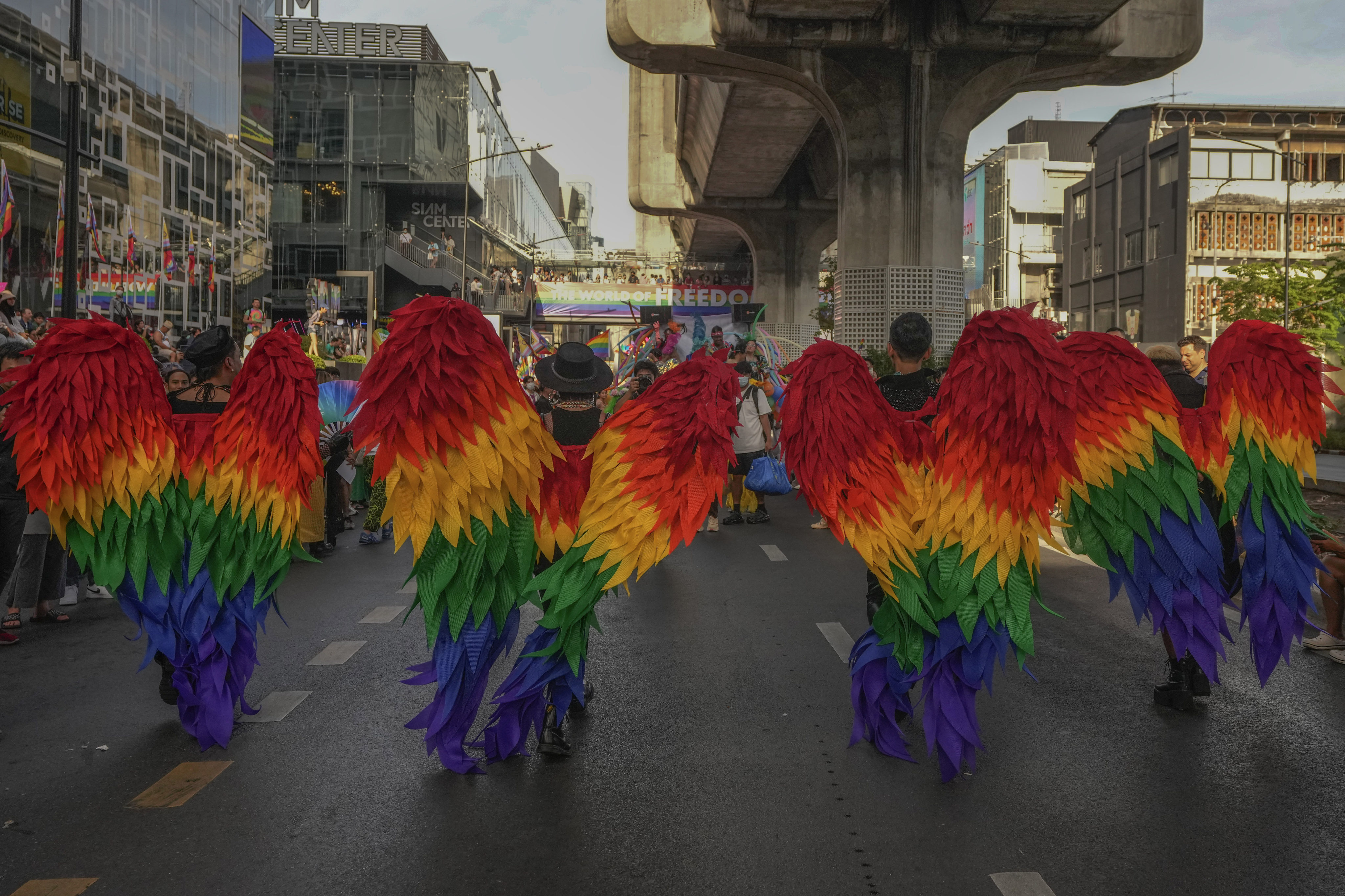 People take part in Bangkok’s annual Pride Parade. Across Asia’s Muslim-majority nations, Pride Month has remained muted, with LGBTQ events an easy target for religious hardliners and opportunistic politicians. Photo: AP