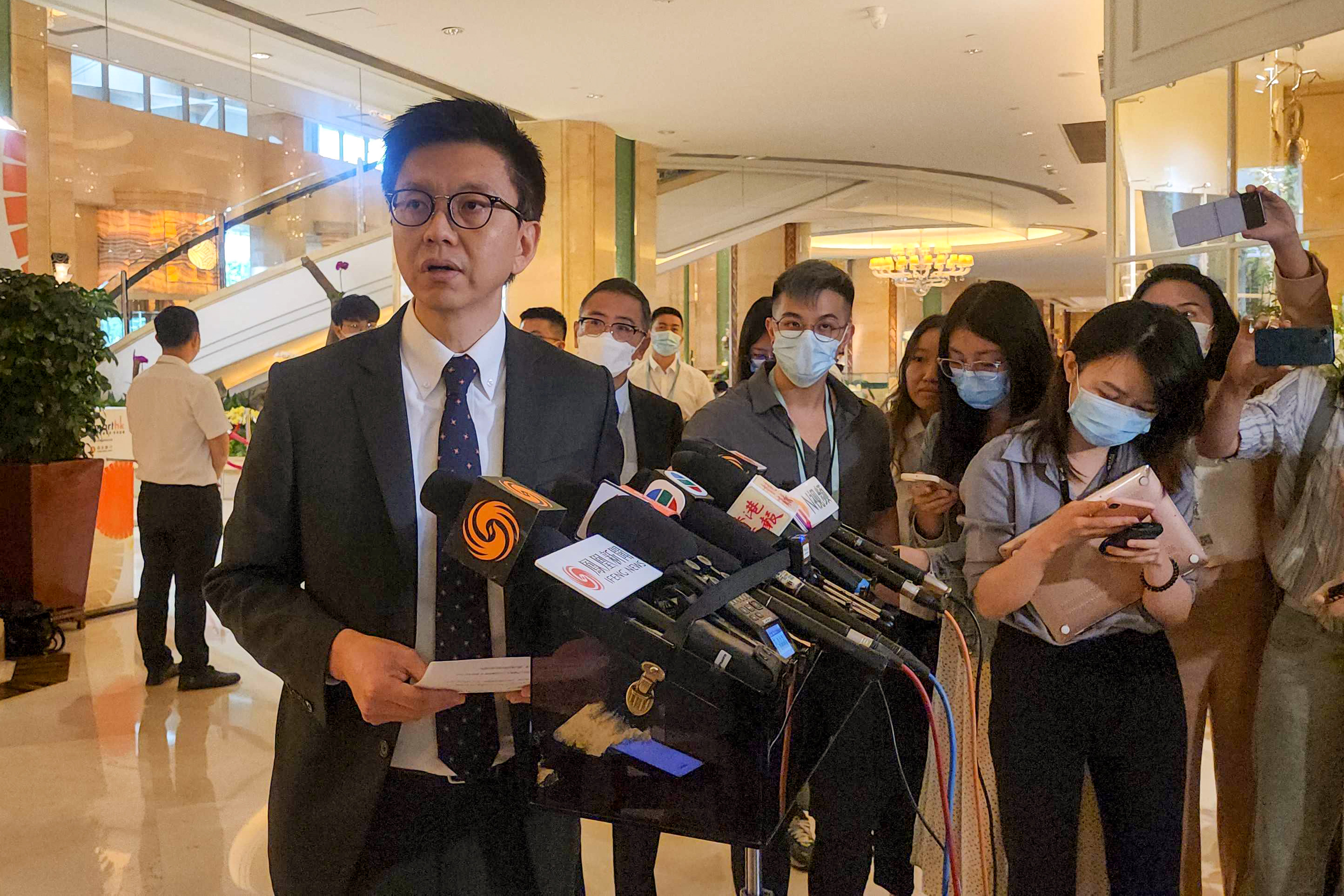Cathay Pacific CEO Ronald Lam Siu-por apologised at a press briefing in Guangzhou for a discrimination event by its staff in May. Photo: SCMP/Iris Ouyang