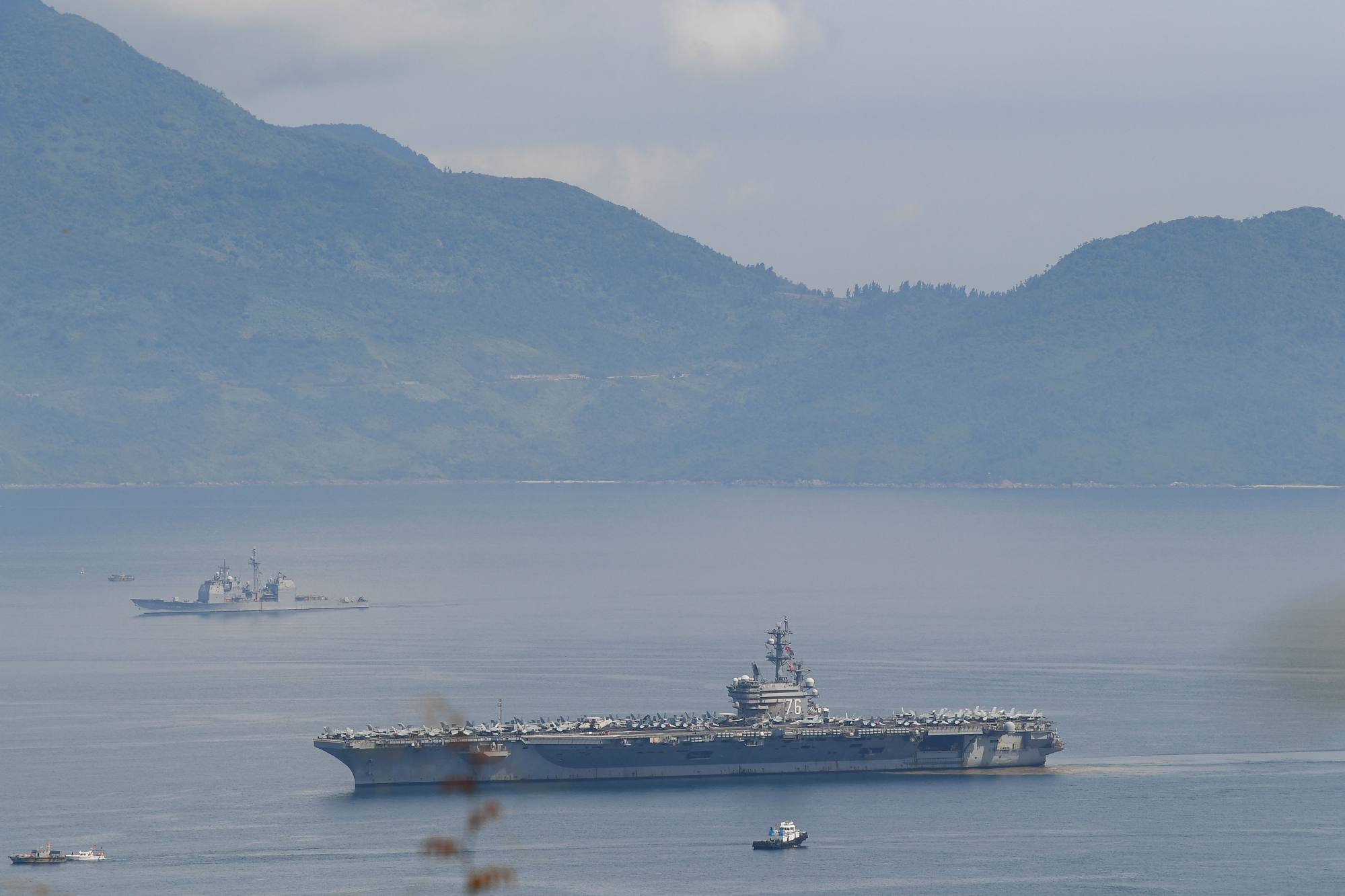 The USS Ronald Reagan is making a six-day port call in Da Nang, Vietnam. Photo: AFP