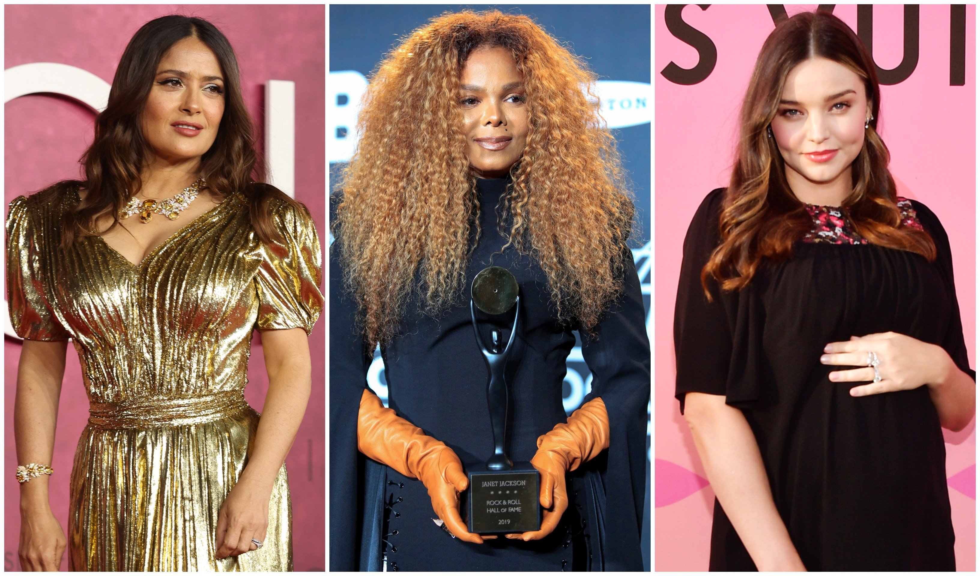 Salma Hayek, Janet Jackson and Miranda Kerr are all talented, famous and rich women in their own right ... who also married very rich husbands. Photos: EPA-EFE, Reuters, Getty Images
