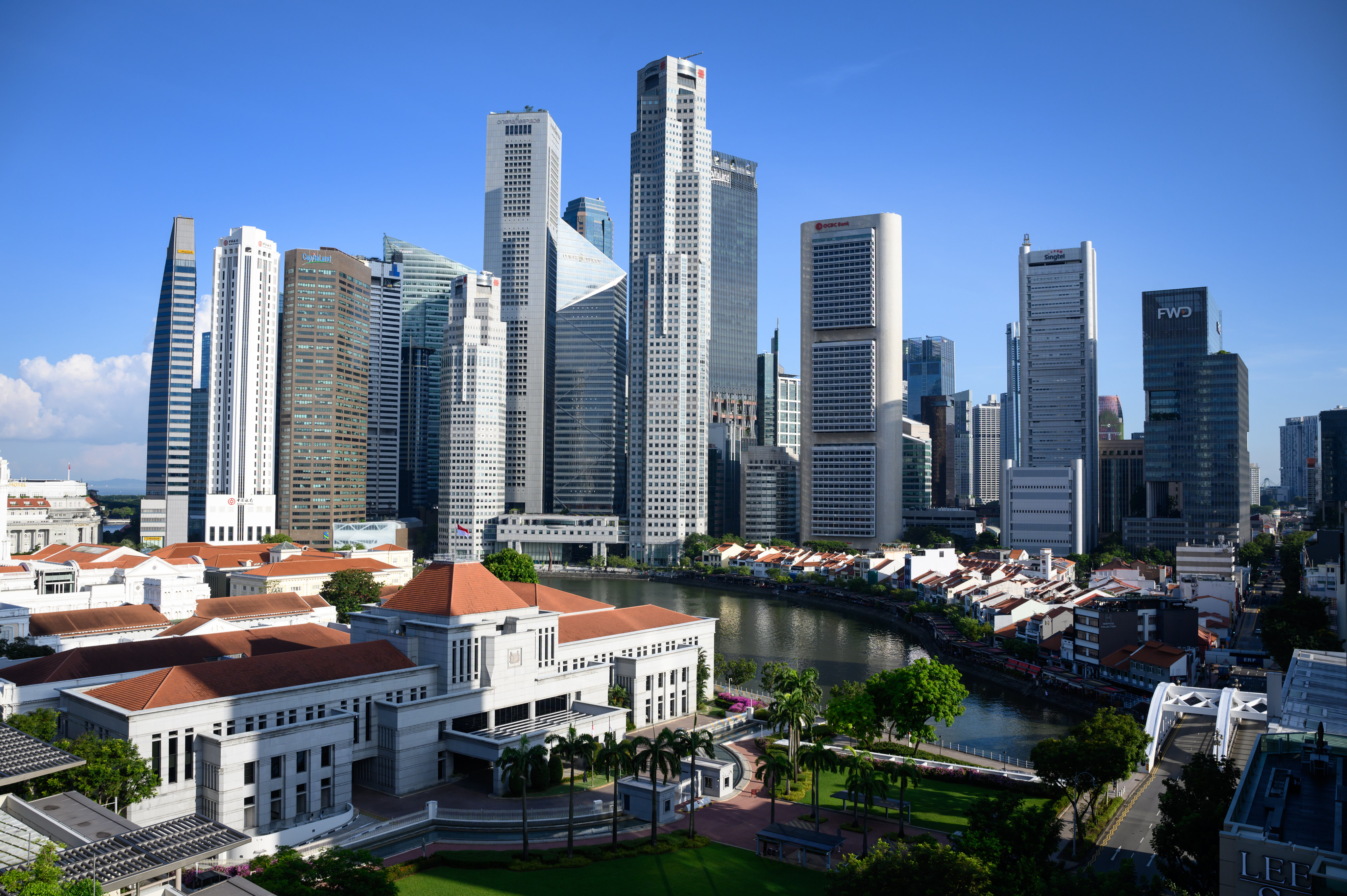 A general view of high-rise buildings in downtown Singapore. Prime office rents in the city state increased 2.5 per cent in the first half of 2023. Photo: dpa