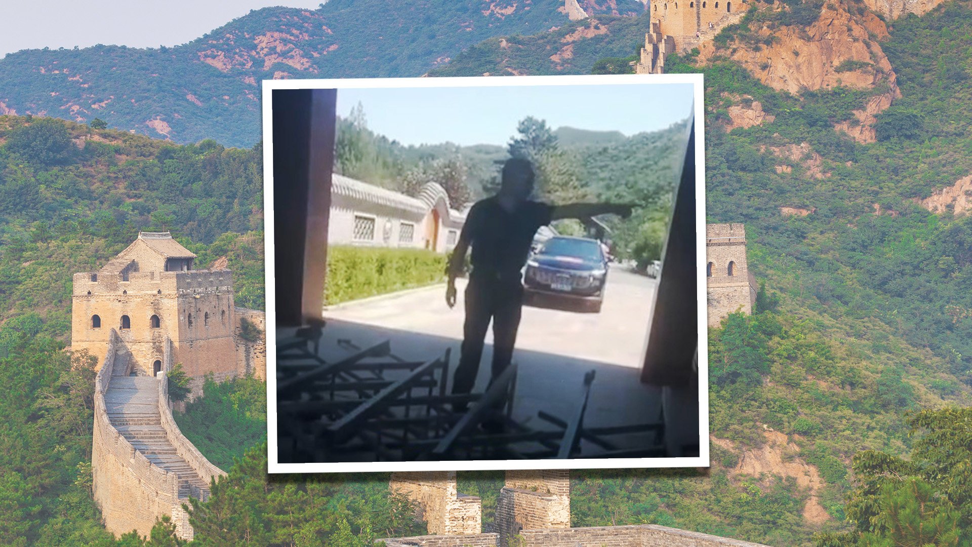 Online observers have aimed criticism at a senior executive of a state-owned company that manages a section of China’s Great Wall over accusations that he displayed “unacceptable behaviour” during a row with guards at a resort north of the capital, Beijing. Photo: SCMP composite/Douyin