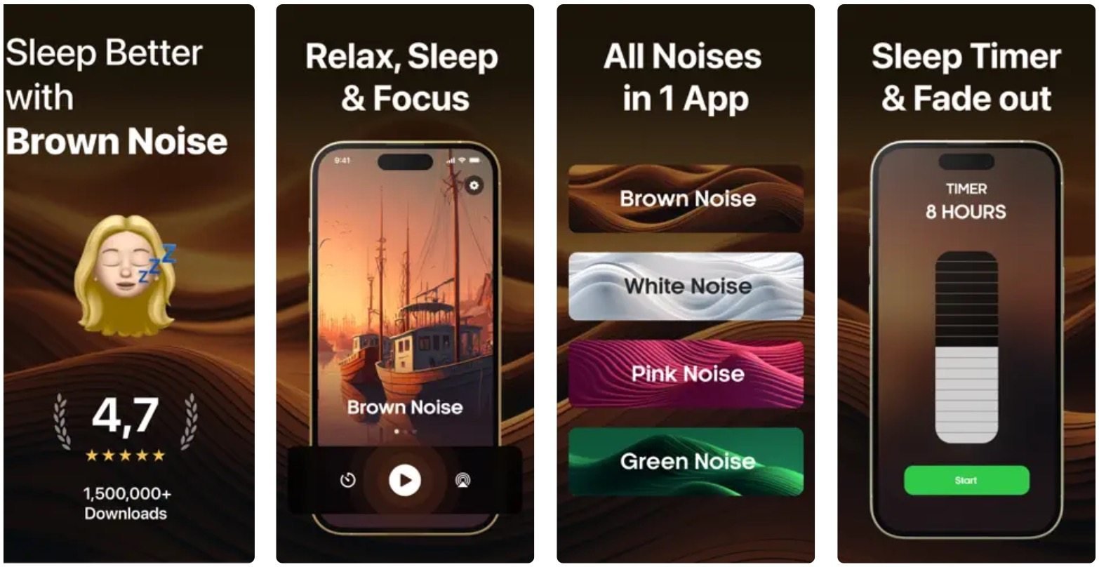Apps like this play brown noise and other sounds on your phone to help you, and your baby, sleep. Photo: Rimone Holding