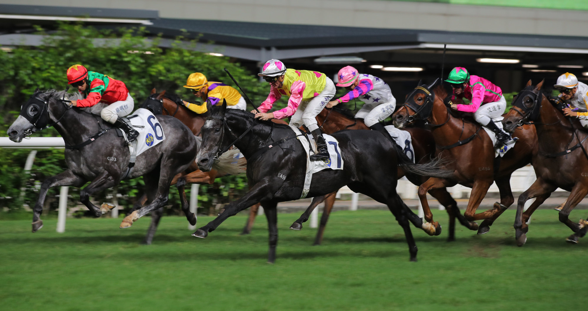 Happy Angel (left) finishes second at Happy Valley earlier this month.