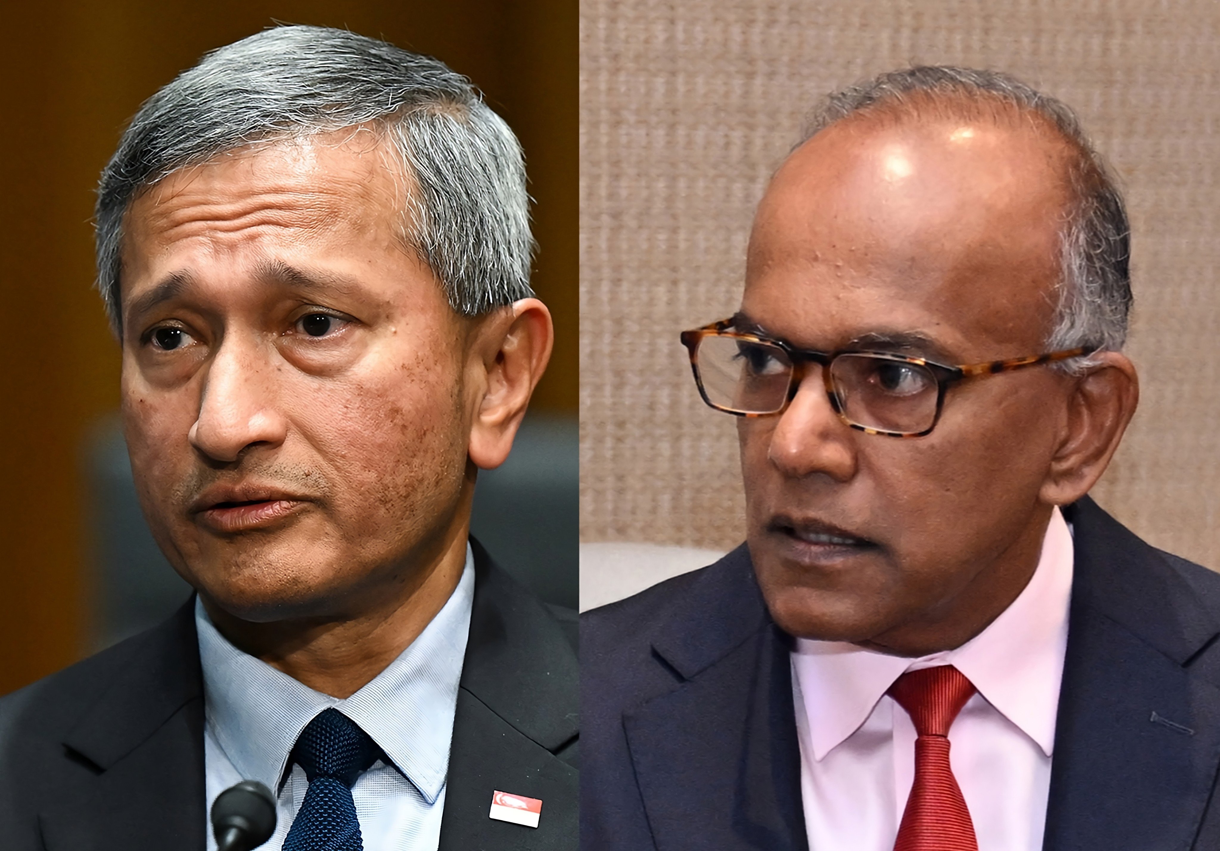 Singapore’s Foreign Minister Vivian Balakrishnan (left) and Law Minister K. Shanmugam are seen in this composite picture. Photo: dpa, SCMP