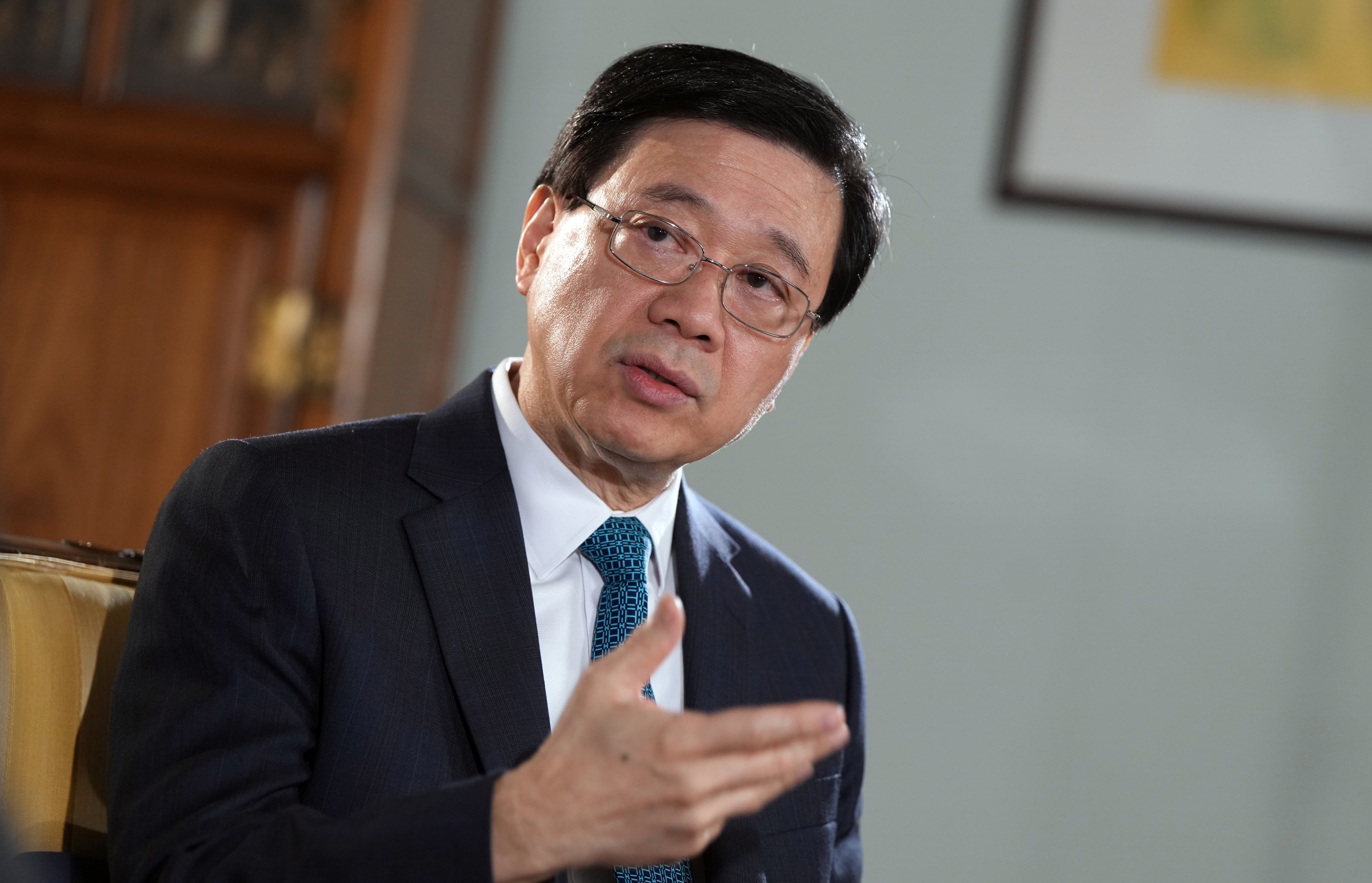 Chief Executive John Lee has rebutted “badmouthing” of the Beijing-imposed national security law. Photo: Sam Tsang