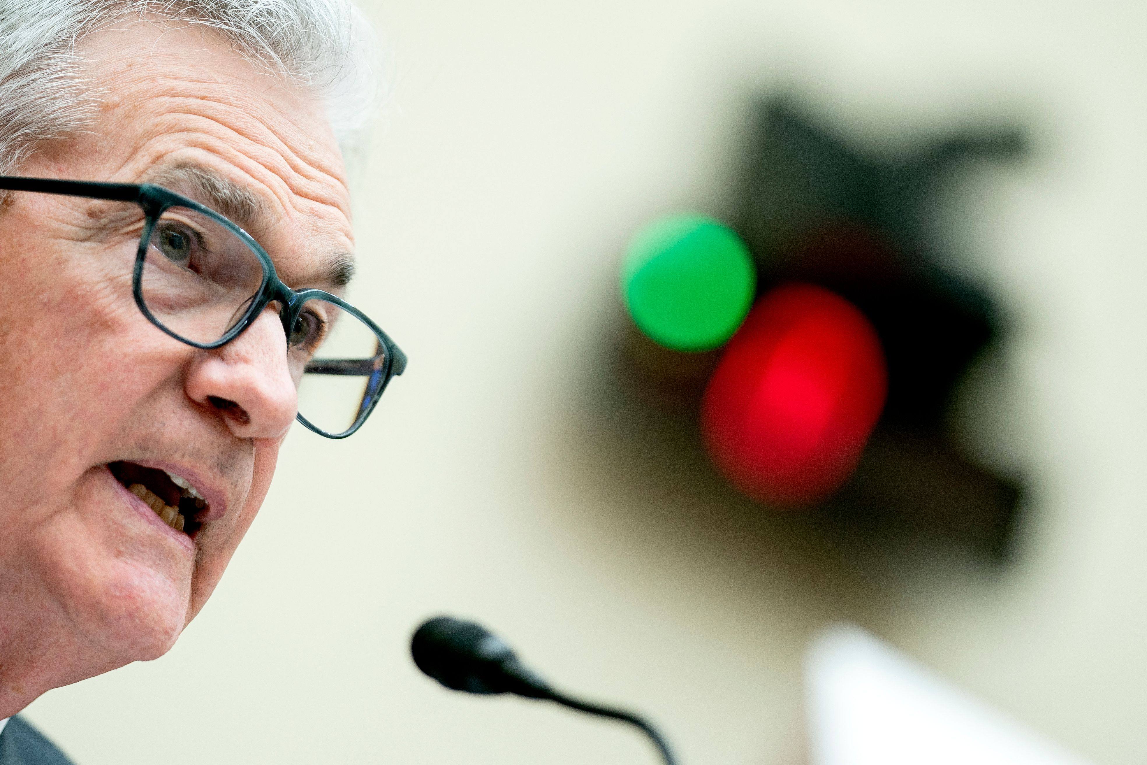 Federal Reserve chair Jerome Powell testifies before the House Financial Services Committee on Capitol Hill on June 21. The Fed has skipped a rate rise but its battle against inflation is not over. Photo: AFP 