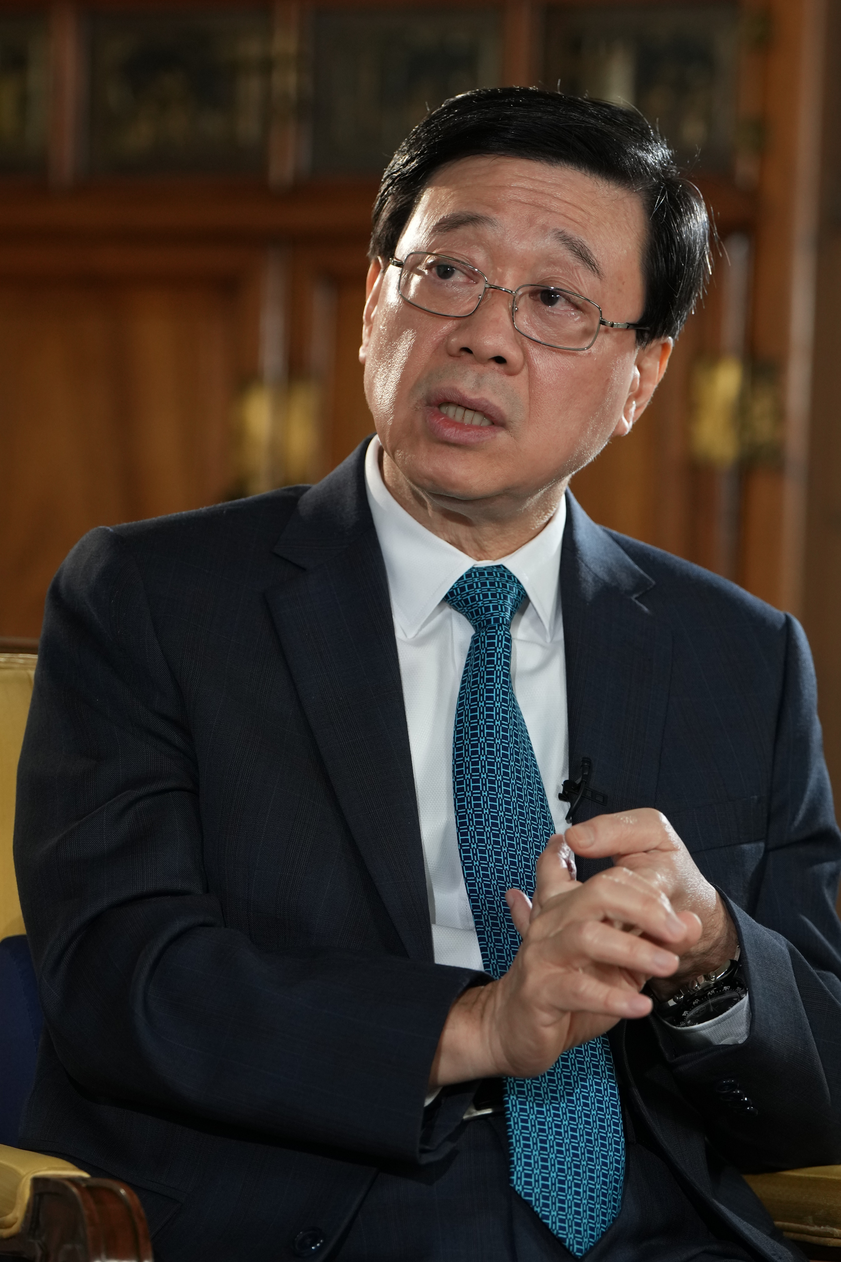 Chief Executive John Lee Ka-chiu at Government House in Hong Kong, 28 June 2023. Photo: Sam Tsang