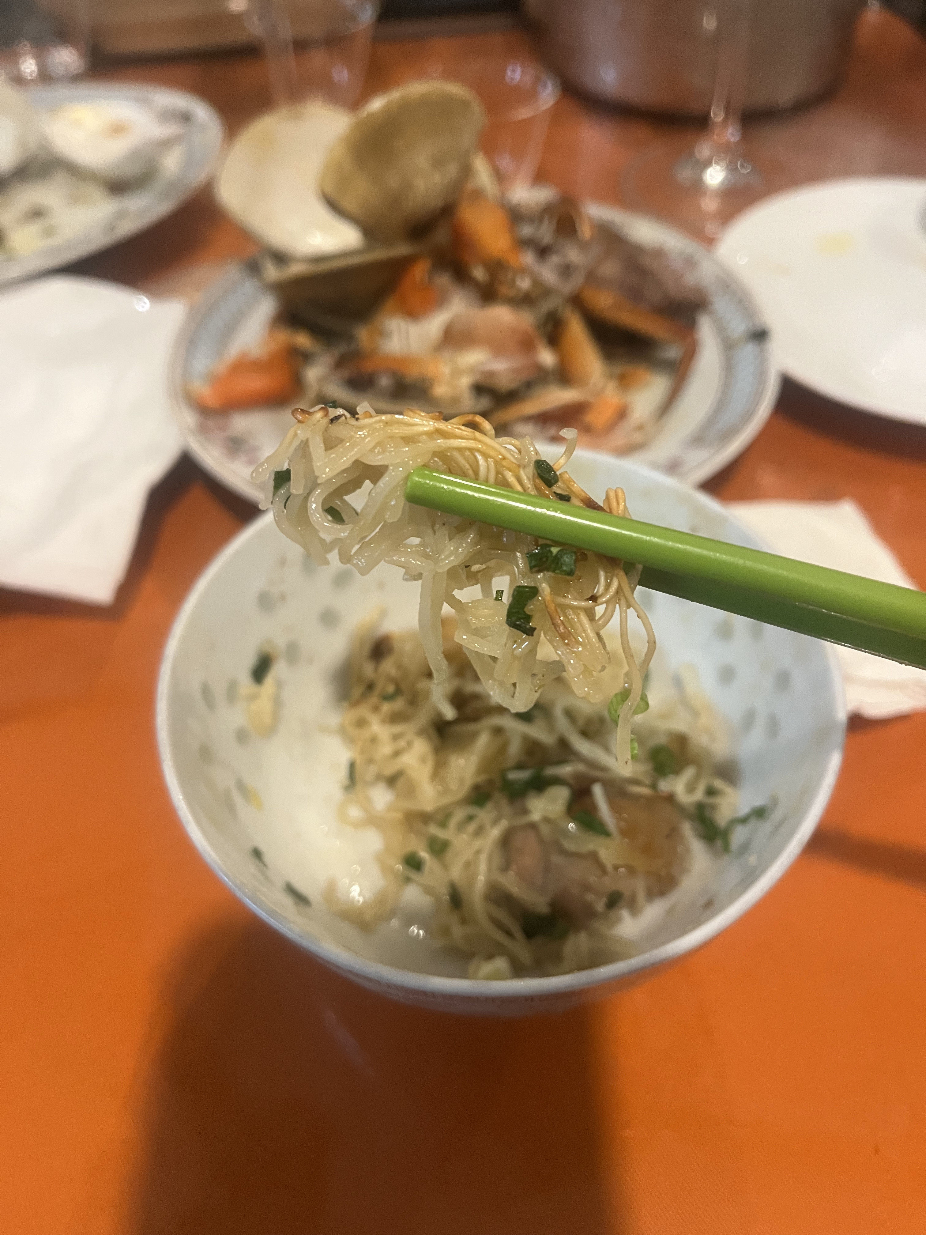 In Chinese culture, there are meals that celebrate a single ingredient. Above: crispy vermicelli cooked in the chicken and seafood juices from two earlier courses at Sossam Tea House, in To Kwa Wan, Hong Kong. Photo: Sossam Tea House
