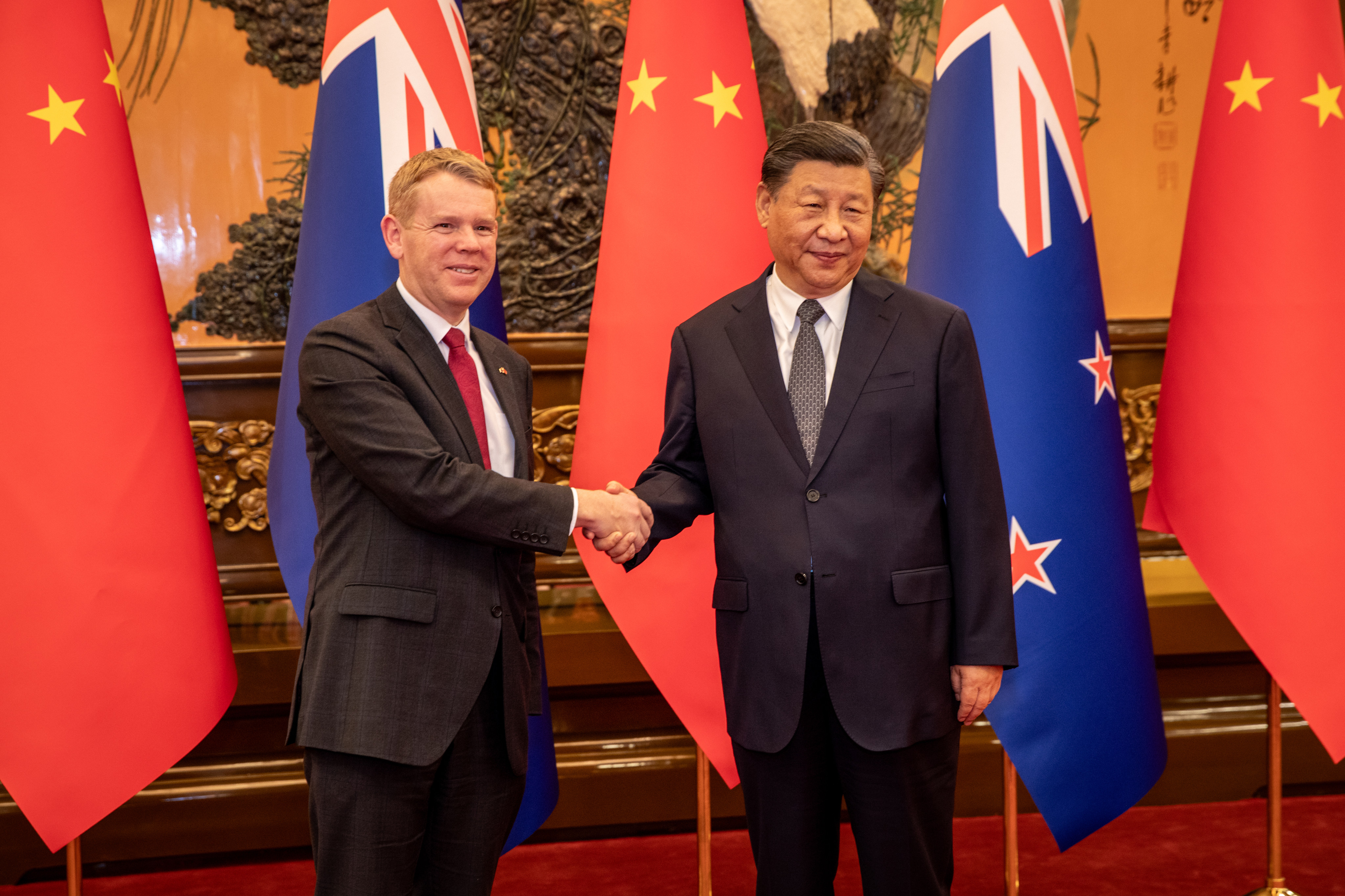 Chinese President Xi Jinping meets with New Zealand Prime Minister Chris Hipkins in Beijing. Photo: dpa