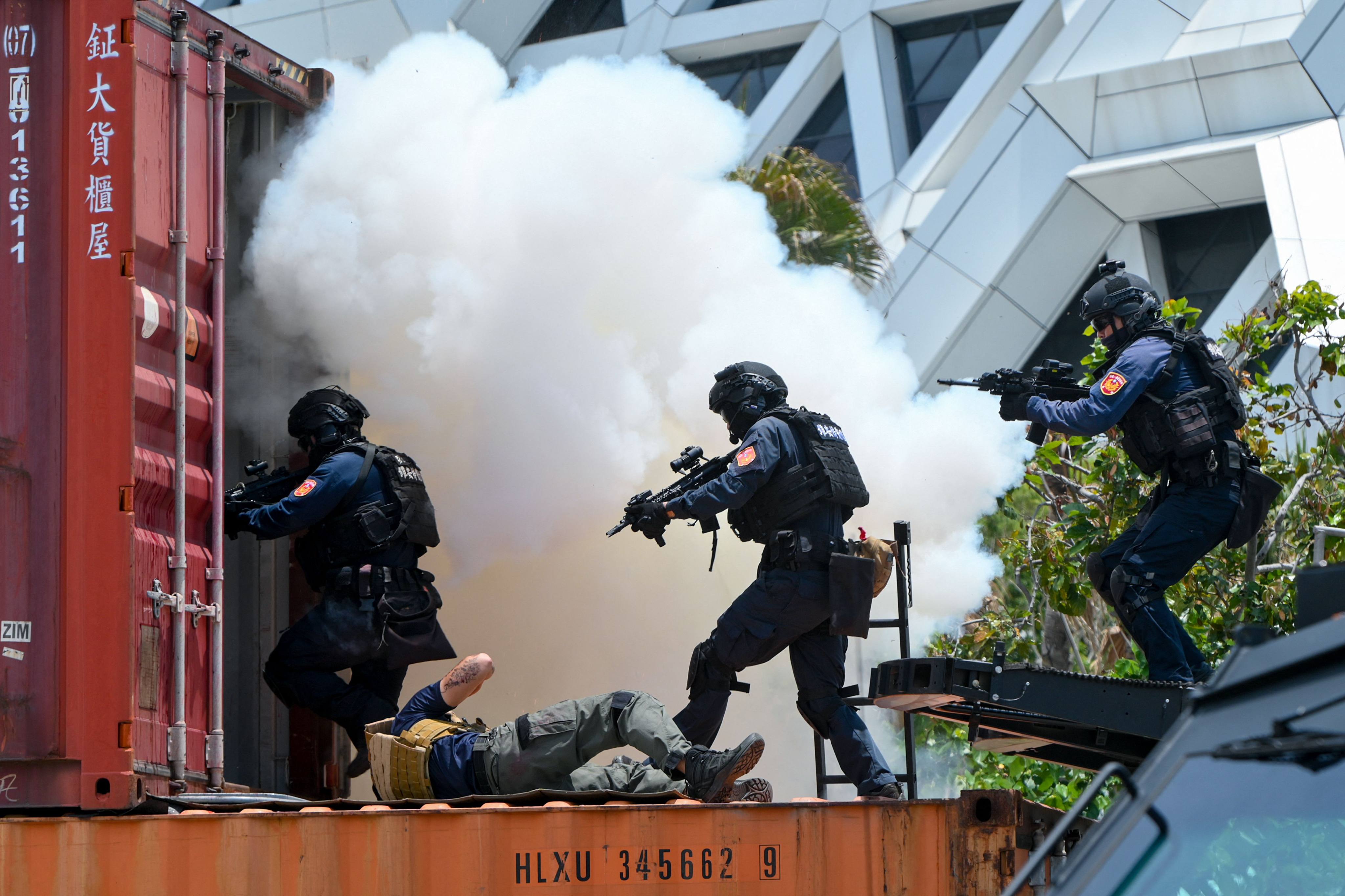 Taiwan special forces troops during a coast guard drill in Kaohsiung on June 10, 2023. Photo: AFP