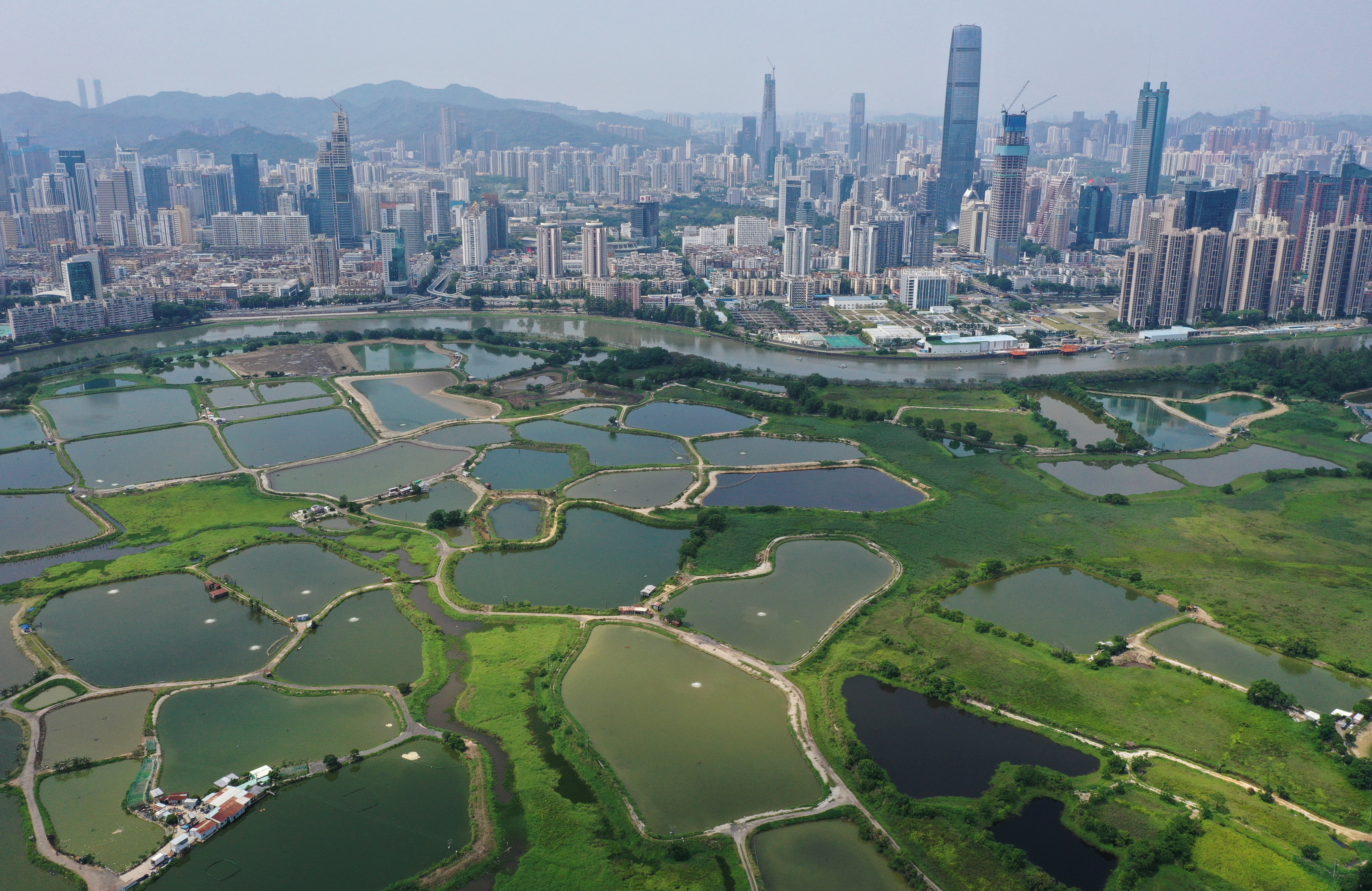 A view of Lok Ma Chau at Hong Kong’s northwest border in May. The Northern Metropolis project aims to turn large parts of the New Territories near Hong Kong’s border with the mainland into a residential and tech hub. Photo: May Tse