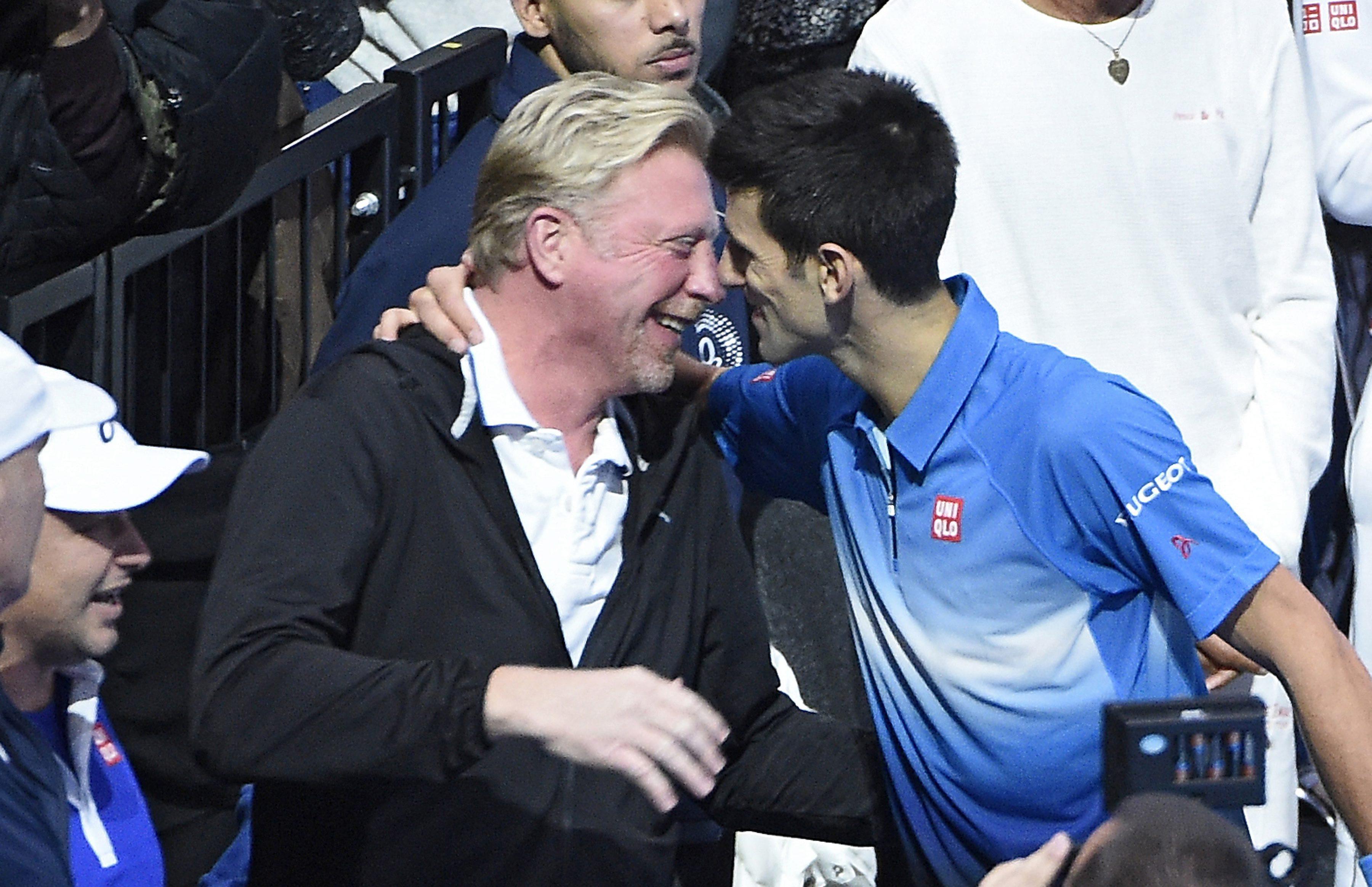 Boris Becker (left) spent three years as coach to Novak Djokovic. Photo: EPA